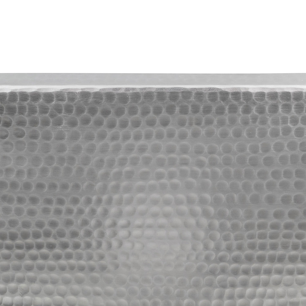 Alternate Image for Premier Copper Products 16" Square Hammered Copper Bar/Prep Sink in Nickel w/ 3.5" Drain Opening, Matching Drain and Accessories, BSP5_BS16EN3-G