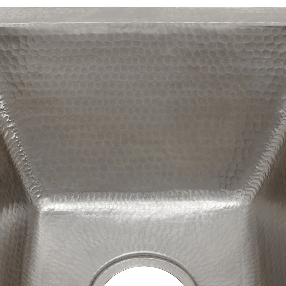 Alternate Image for Premier Copper Products 17" Copper Bar/Prep Sink, Nickel, BS17EN