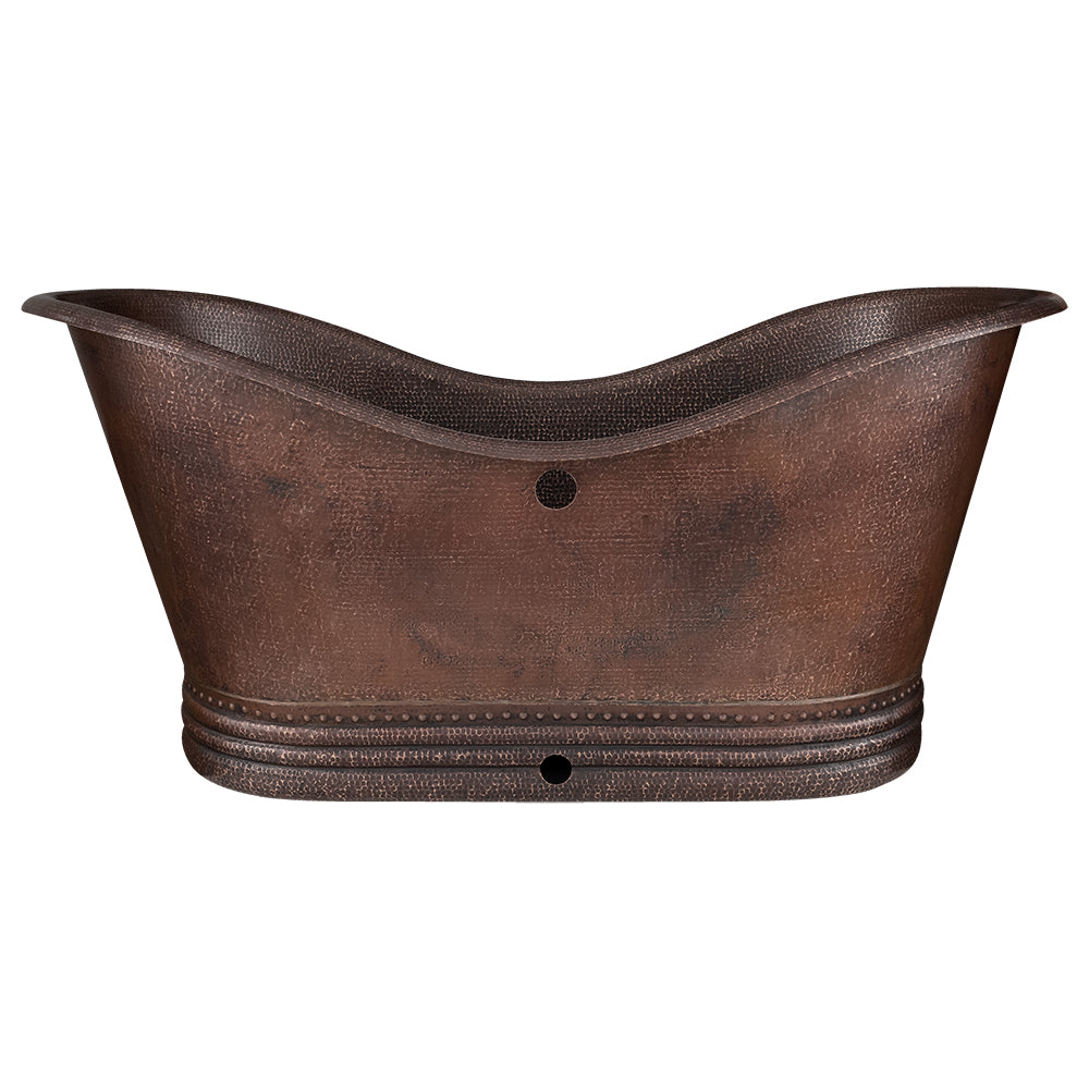 Alternate Image for Premier Copper Products 67" Hammered Copper Freestanding Bathtub, Oil Rubbed Bronze, BTD67DBOF