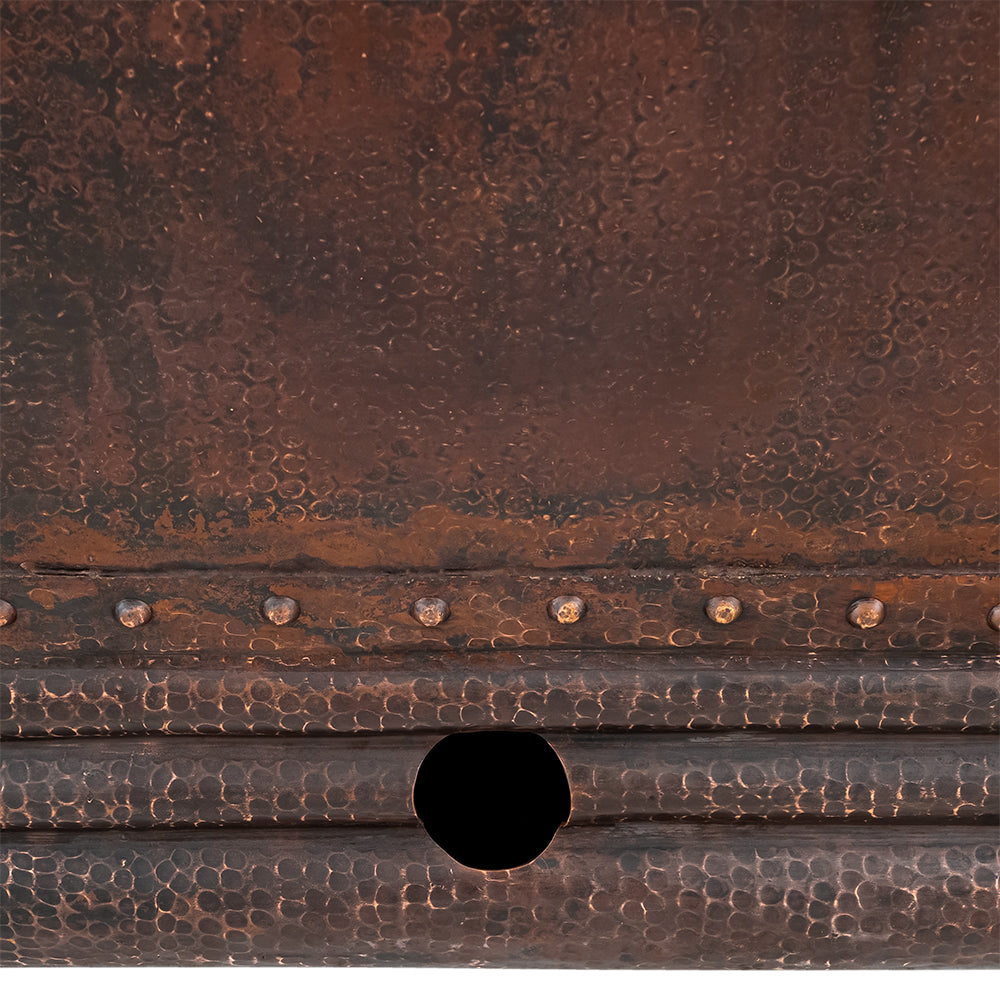 Alternate Image for Premier Copper Products 67" Hammered Copper Freestanding Bathtub, Oil Rubbed Bronze, BTD67DBOF