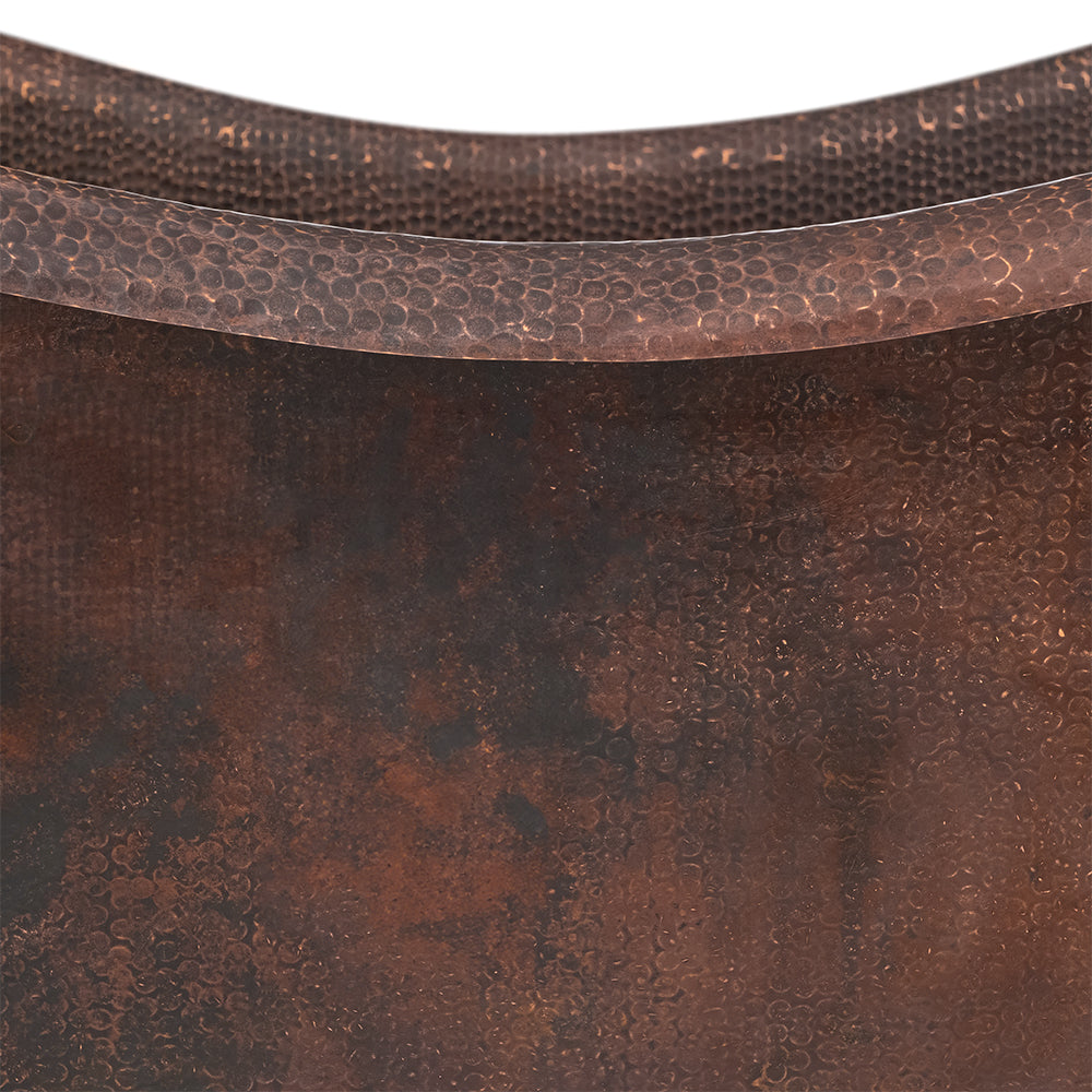 Alternate Image for Premier Copper Products 67" Hammered Copper Double Slipper Bathtub, BTD67DB