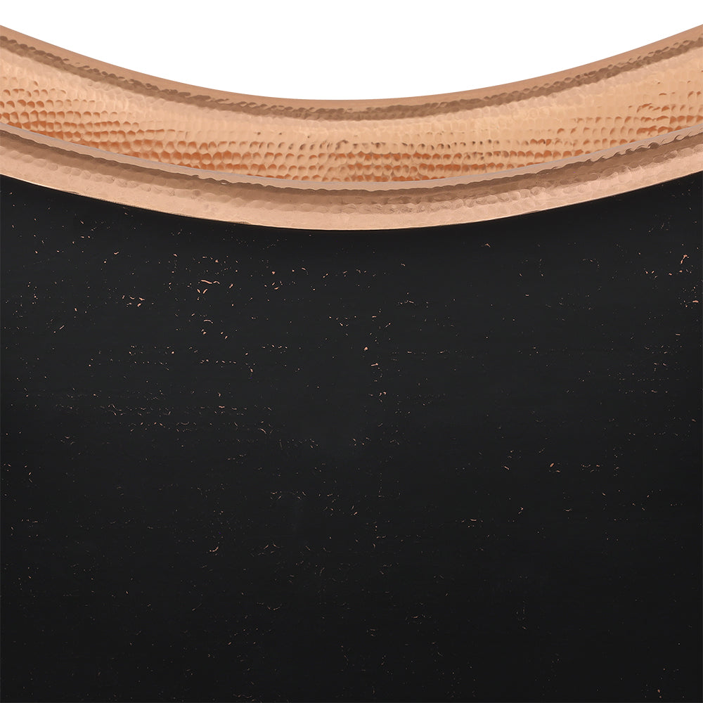 Alternate Image for Premier Copper Products 67" Hammered Copper Freestanding Bathtub, Glazed Black with Polished Copper, BTDR67BLKP