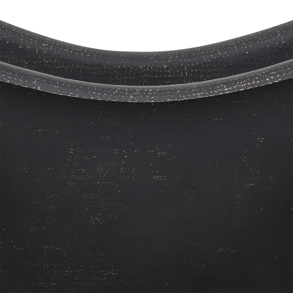 Alternate Image for Premier Copper Products 67" Hammered Copper Freestanding Bathtub, Glazed Black, BTDR67BLK