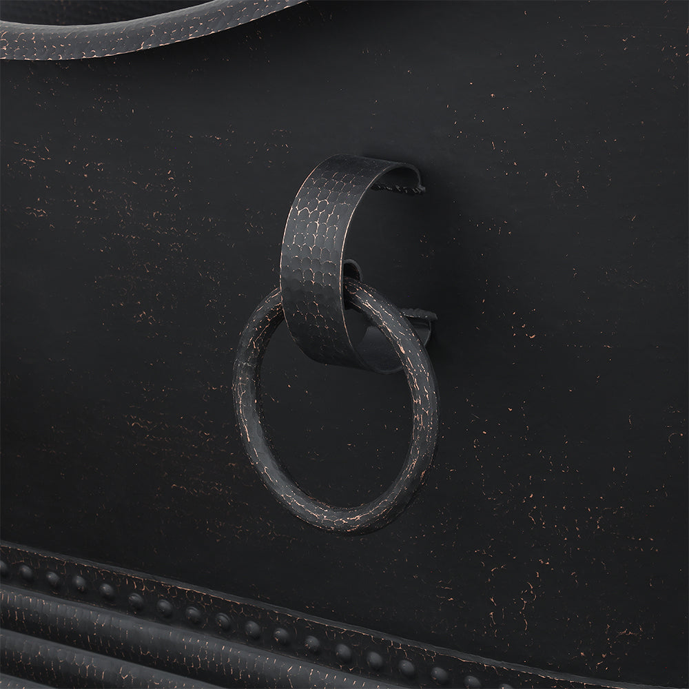 Alternate Image for Premier Copper Products 67" Hammered Copper Freestanding Bathtub, Glazed Black, BTDR67BLK