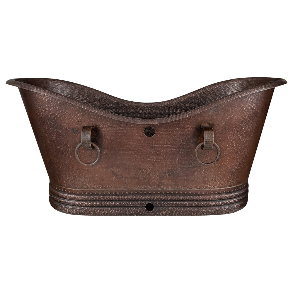 Alternate Image for Premier Copper Products 60" Hammered Copper Freestanding Bathtub, Oil Rubbed Bronze, BTDR67DBOF