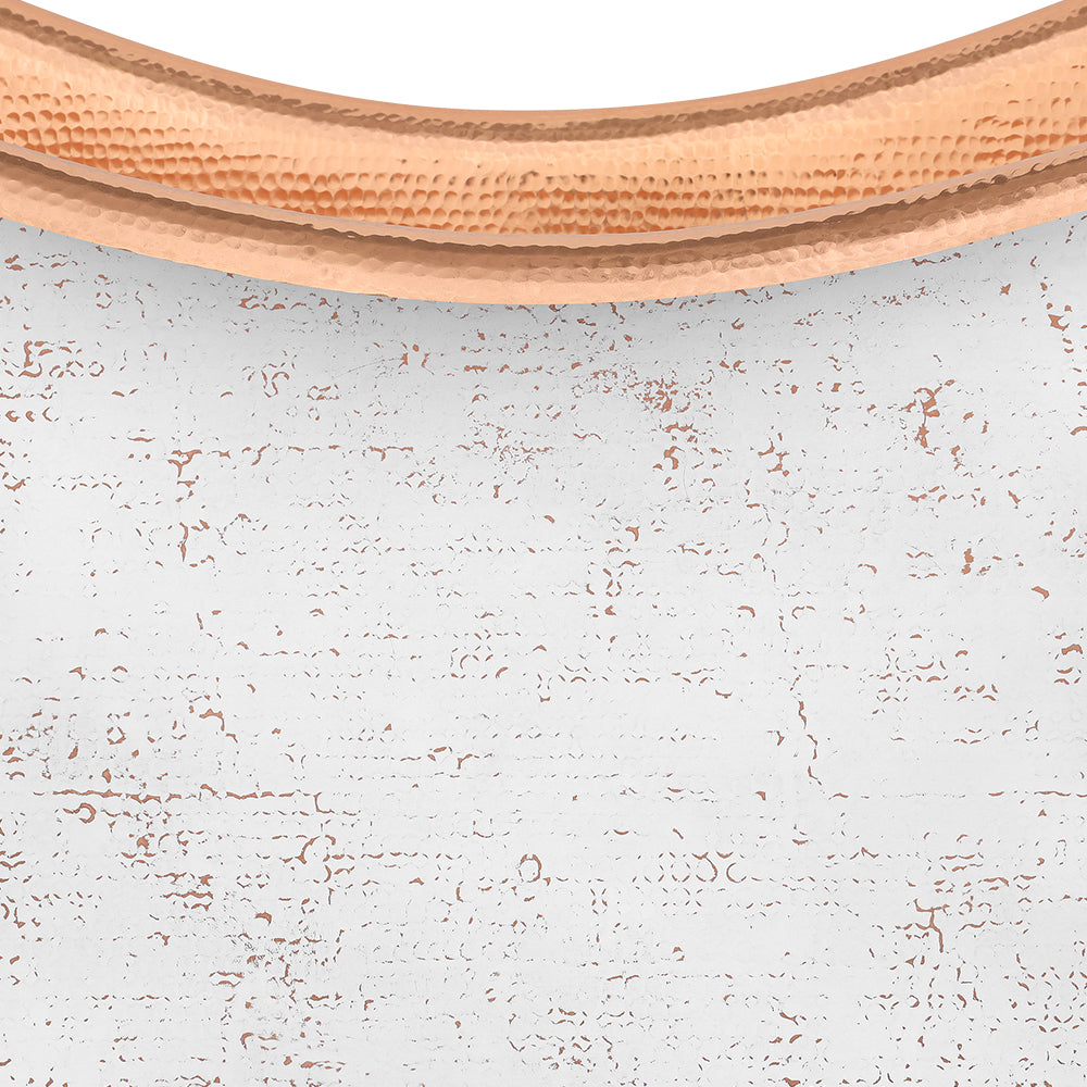 Alternate Image for Premier Copper Products 67" Hammered Copper Freestanding Bathtub, Glazed White with Polished Copper, BTDR67WHTP