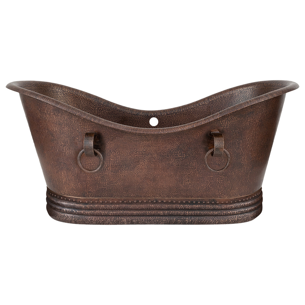 Alternate Image for Premier Copper Products 72" Hammered Copper Freestanding Bathtub, Oil Rubbed Bronze, BTDR72DBOF