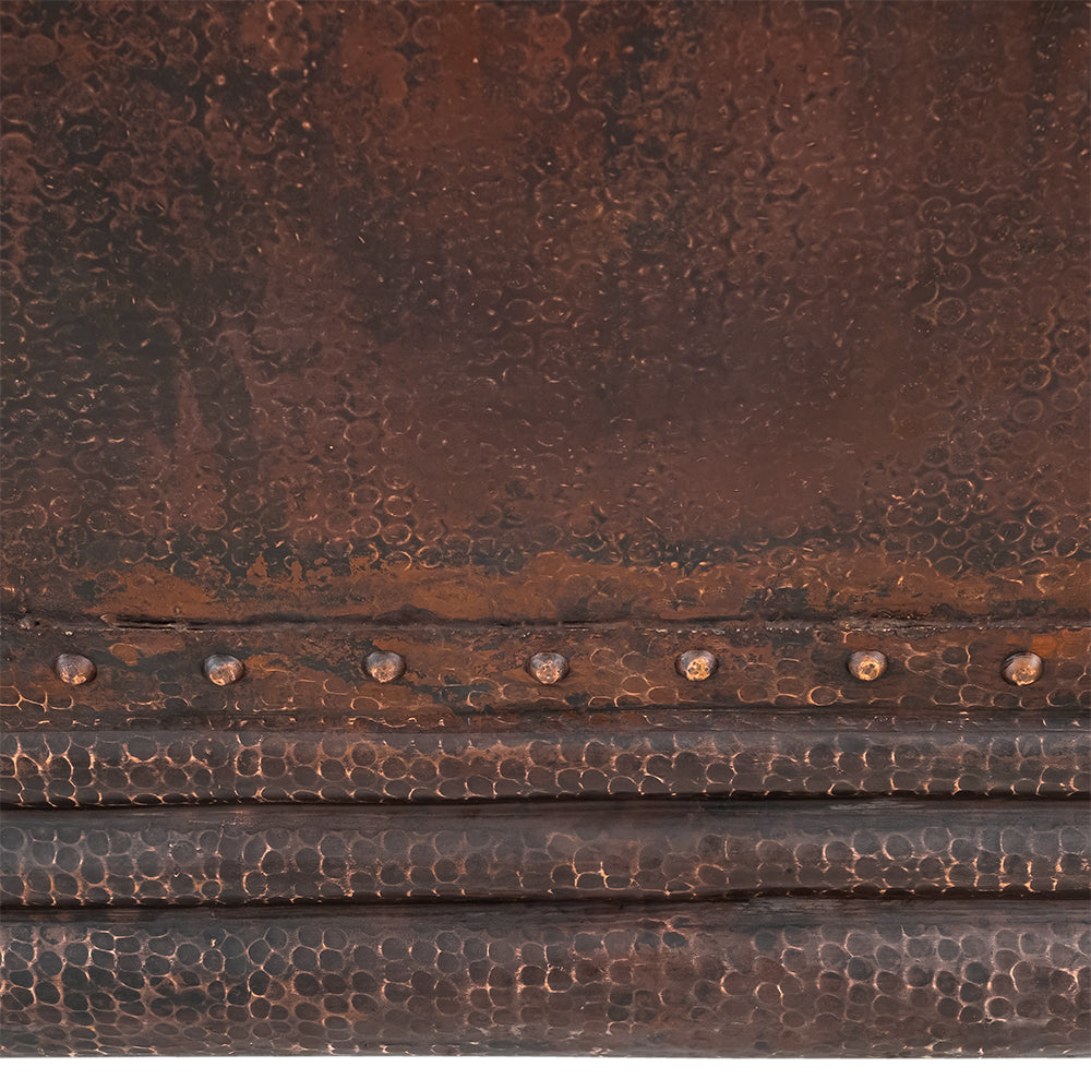 Alternate Image for Premier Copper Products 72" Hammered Copper Double Slipper Bathtub With Rings, BTDR72DB