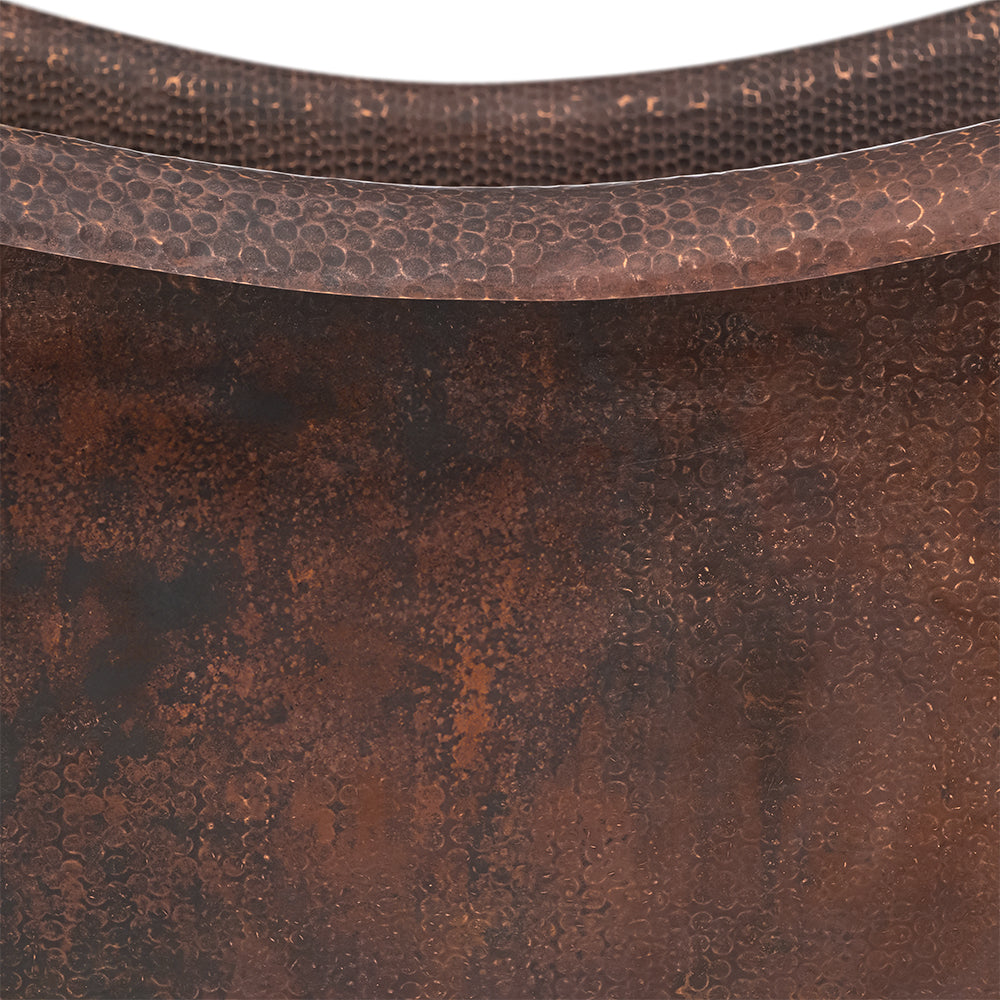 Alternate Image for Premier Copper Products 72" Hammered Copper Double Slipper Bathtub With Rings, BTDR72DB