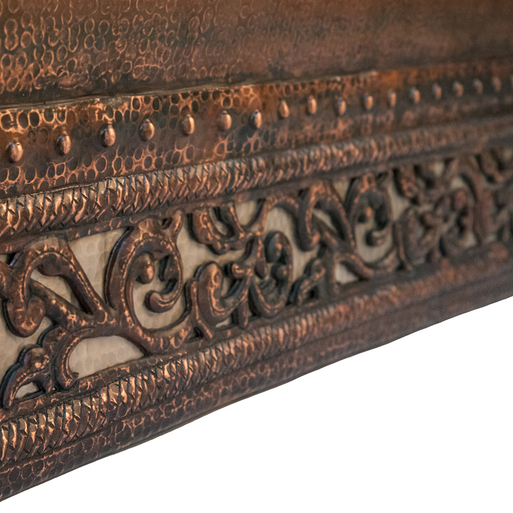 Alternate Image for Premier Copper Products 67" Hammered Copper Double Slipper Bathtub with Scroll Base and Nickel Inlay and Drain Package, Oil Rubbed Bronze, BSP5_BTN67DB