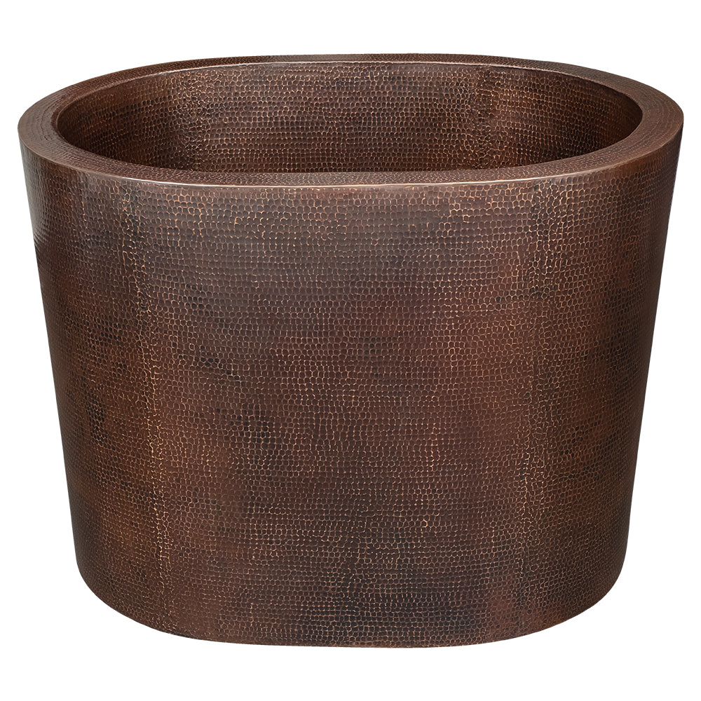 Alternate Image for Premier Copper Products 48" Hammered Copper Freestanding Japanese Soaking Tub, Oil Rubbed Bronze, BTO48DB