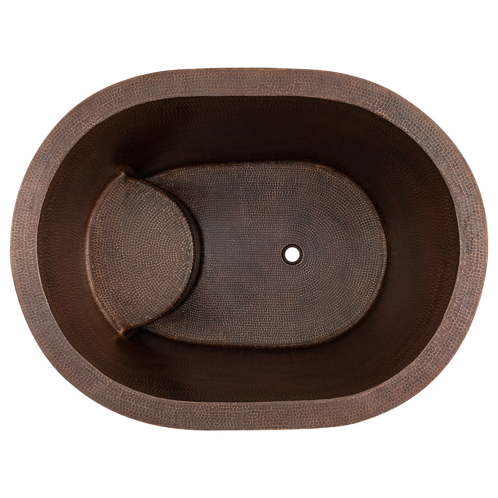 Alternate Image for Premier Copper Products 48" Hammered Copper Freestanding Japanese Soaking Tub, Oil Rubbed Bronze, BTO48DB