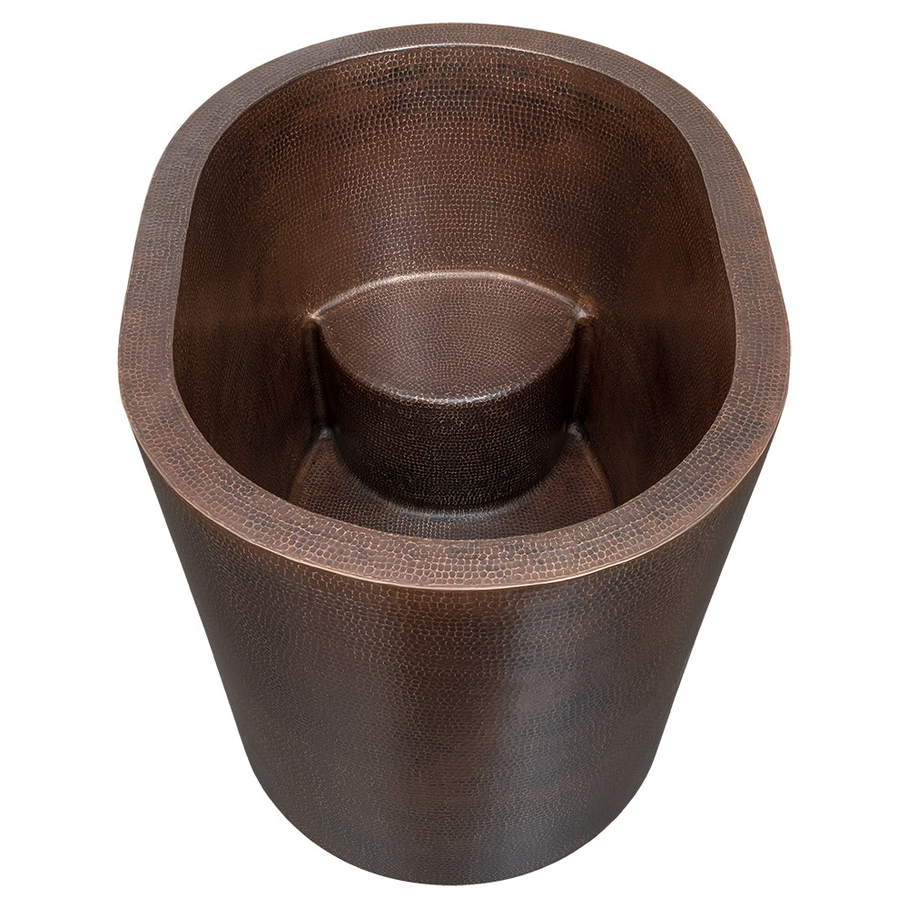 Alternate Image for Premier Copper Products 48" Hammered Copper Freestanding Japanese Soaking Tub, Oil Rubbed Bronze, BTO48DB