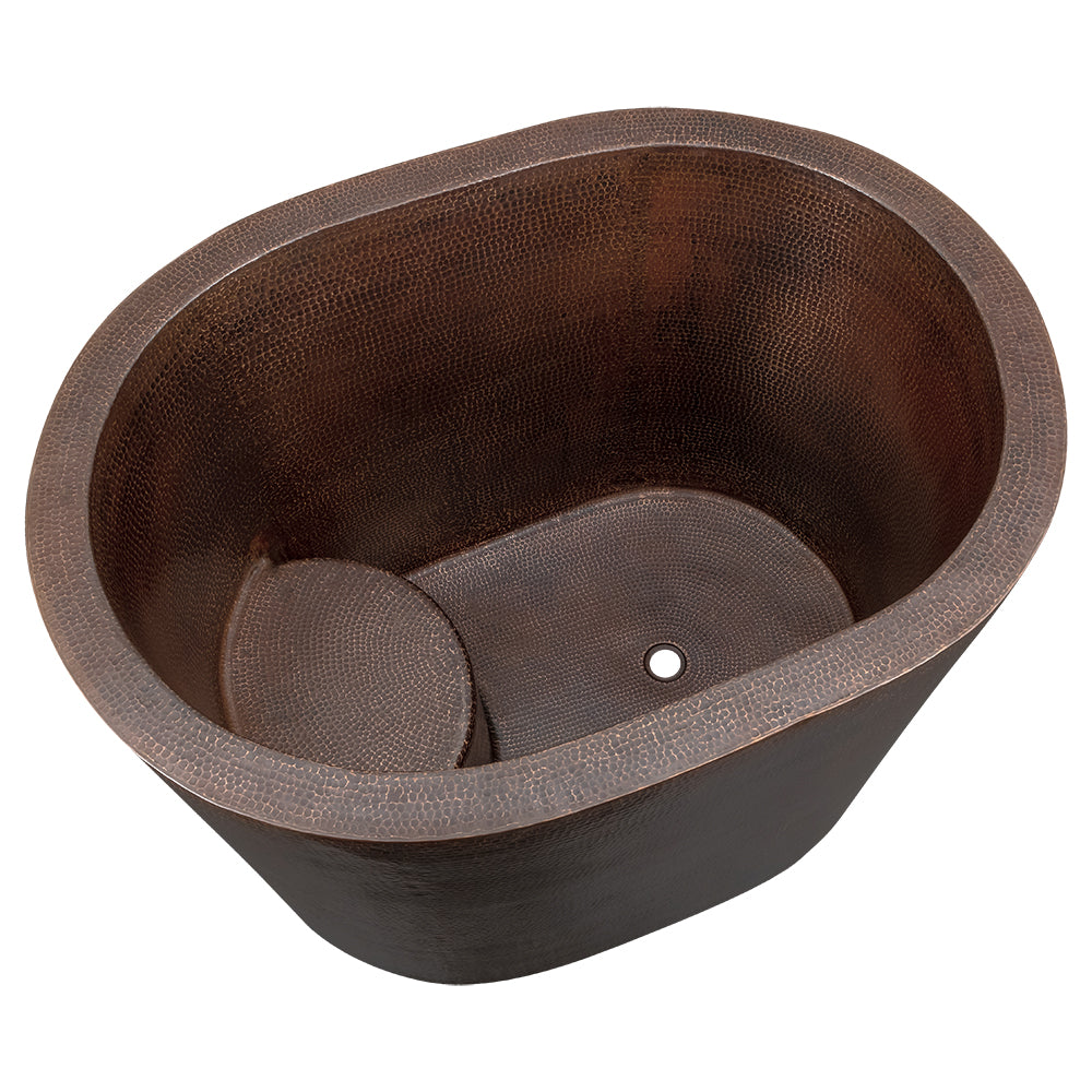 Alternate Image for Premier Copper Products 48" Hammered Copper Freestanding Japanese Soaking Tub, Oil Rubbed Bronze, BTO48DB