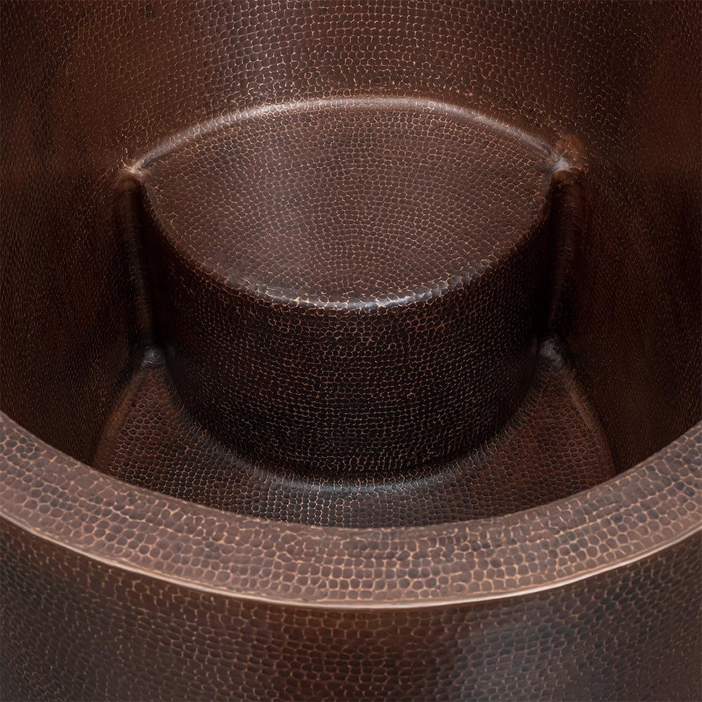 Alternate Image for Premier Copper Products 48" Hammered Copper Oval Japanese Soaking Tub and Drain Package, Oil Rubbed Bronze, BSP5_BTO48DB