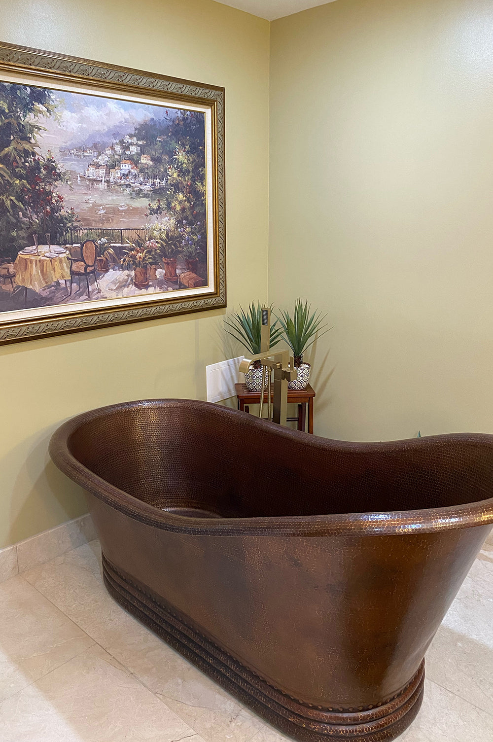 Alternate Image for Premier Copper Products 67" Hammered Copper Single Slipper Bathtub, BTS67DB