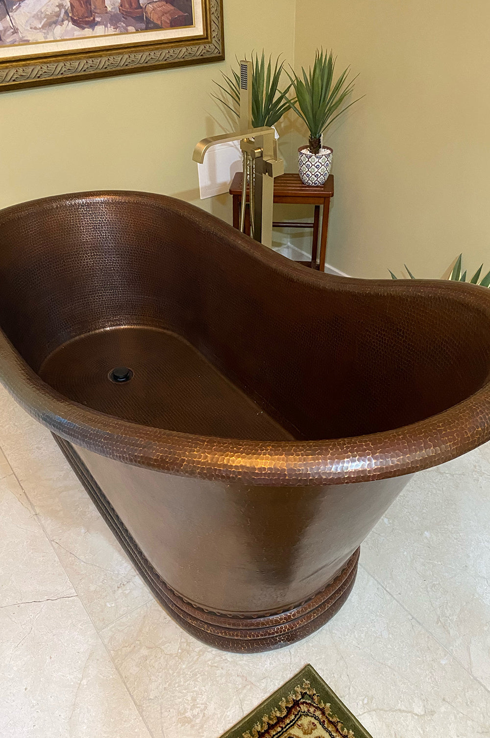 Alternate Image for Premier Copper Products 67" Hammered Copper Single Slipper Bathtub, BTS67DB