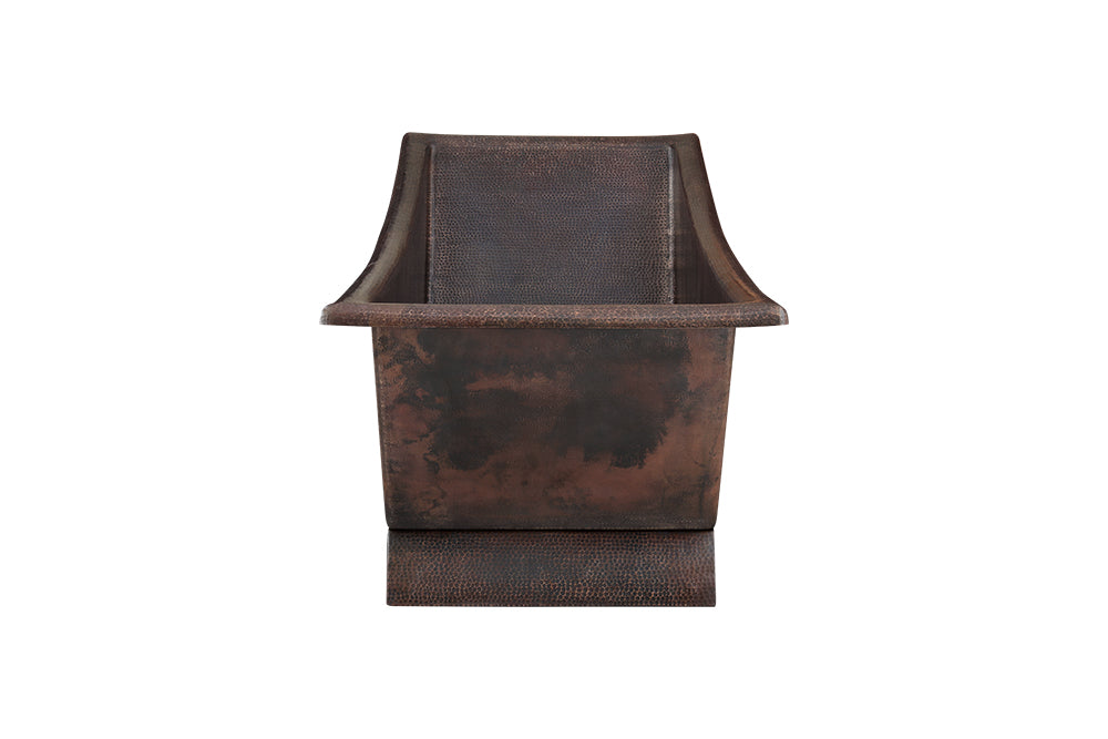 Alternative View of Premier Copper Products 67" Hammered Copper Canoa Single Slipper Bathtub, BTSC67DB
