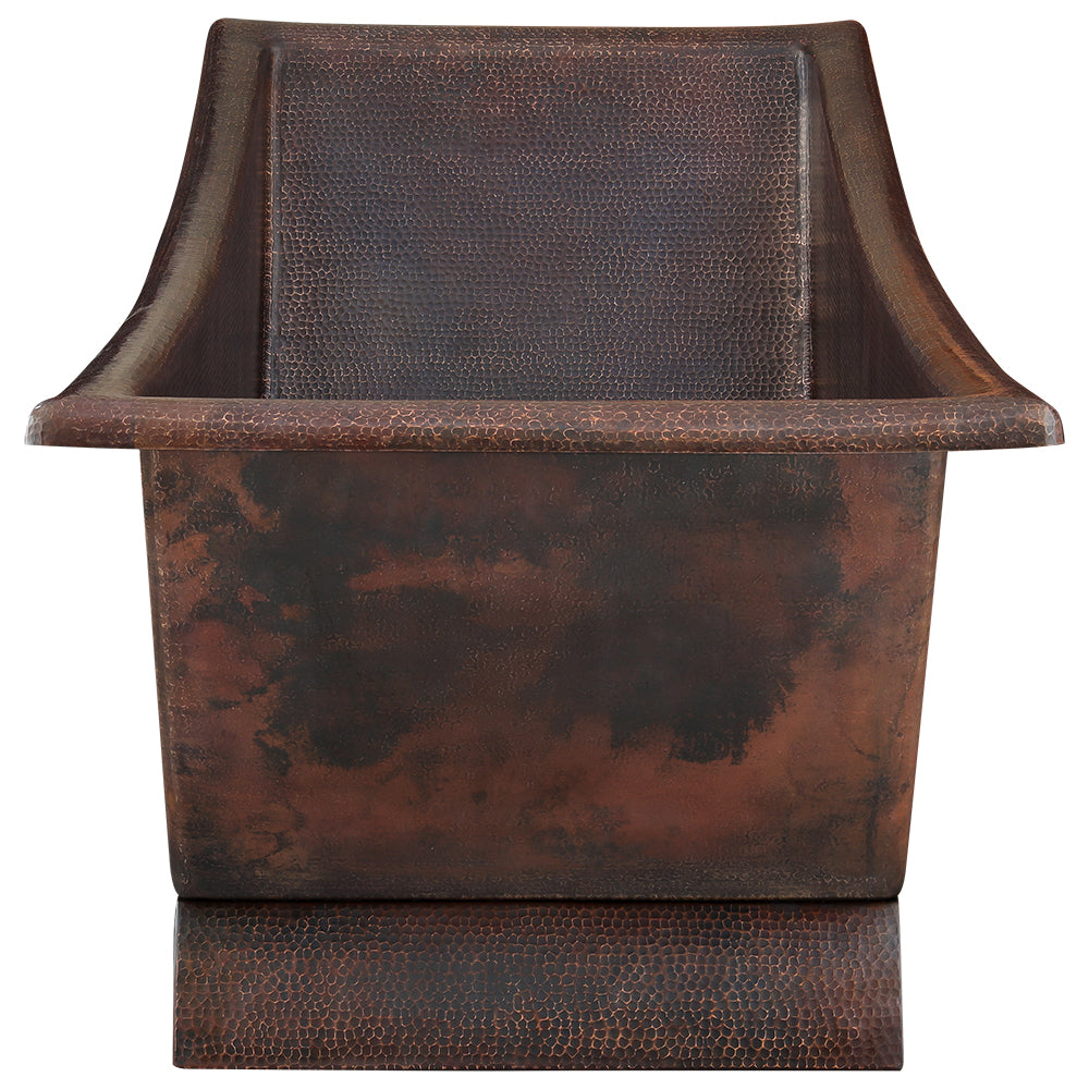 Alternate Image for Premier Copper Products 67" Hammered Copper Canoa Single Slipper Bathtub and Drain Package, Oil Rubbed Bronze, BSP5_BTSC67DB