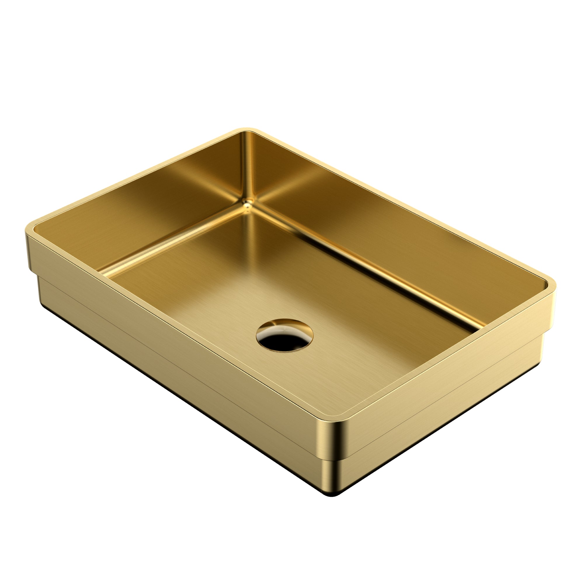 Alternate Image for Karran Cinox 14.25" x 20" Rectangular Drop In/Topmount Stainless Steel Bathroom Sink, Gold, 16 Gauge, CCT200G