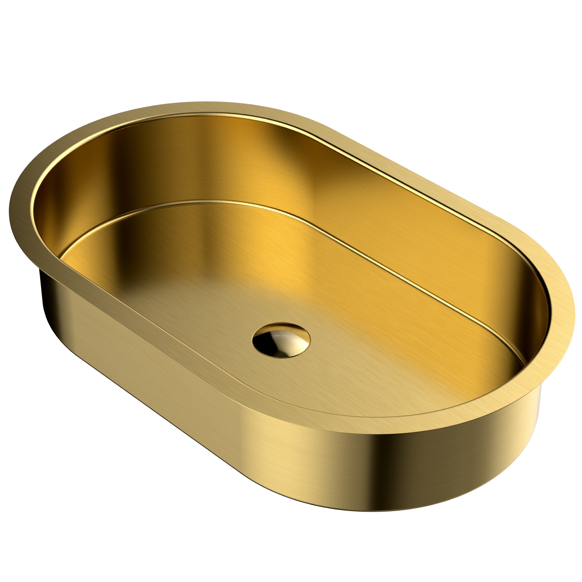 Alternate Image for Karran Cinox 17" x 27.5" Oval Undermount Stainless Steel Bathroom Sink, Gold, 16 Gauge, CCU200G