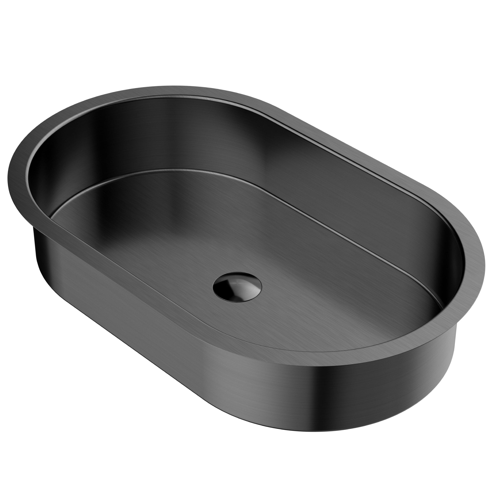 Alternate Image for Karran Cinox 17" x 27.5" Oval Undermount Stainless Steel Bathroom Sink, Gunmetal Grey, 16 Gauge, CCU200GG