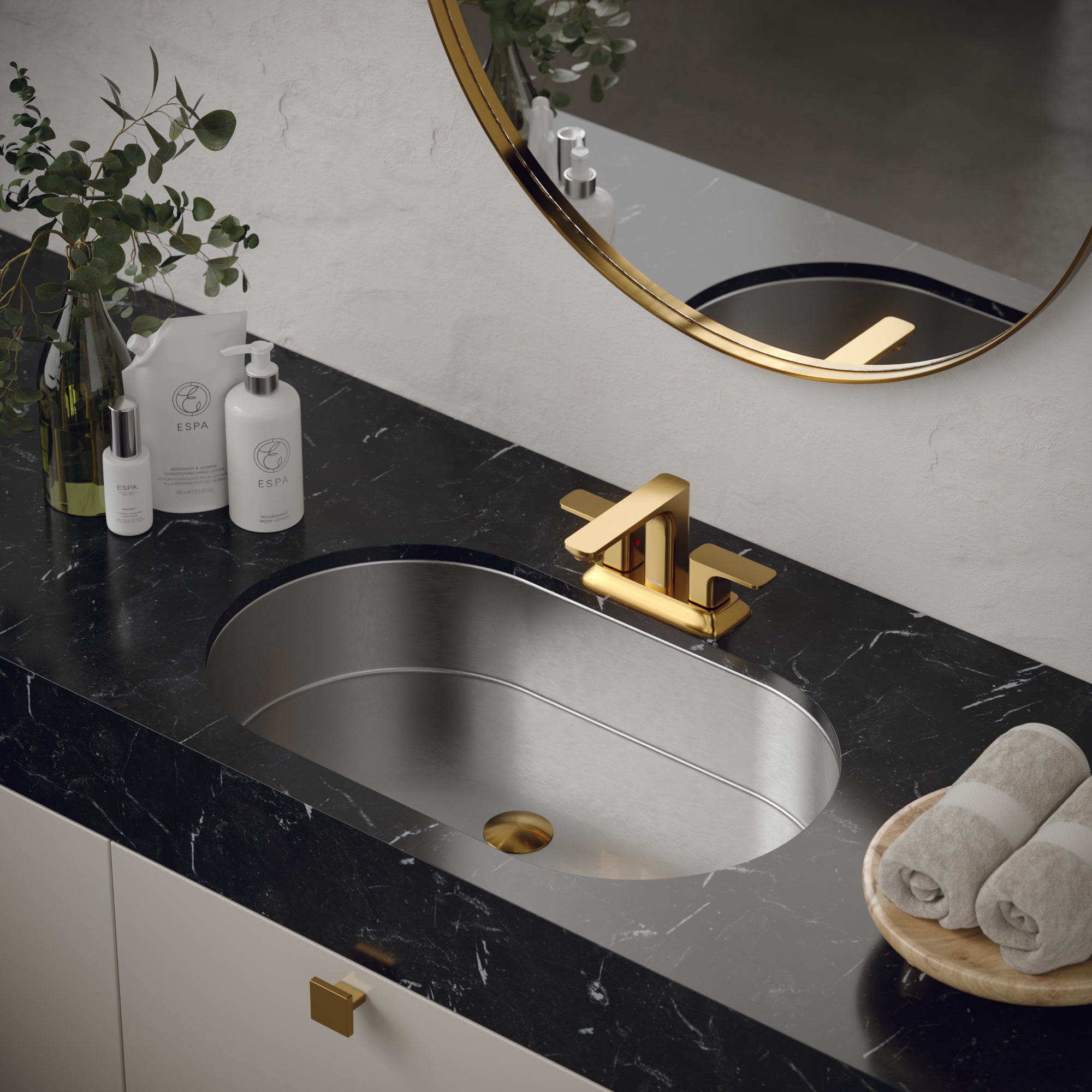 Alternate Image for Karran Cinox 17" x 27.5" Oval Undermount Stainless Steel Bathroom Sink, 16 Gauge, CCU200SS