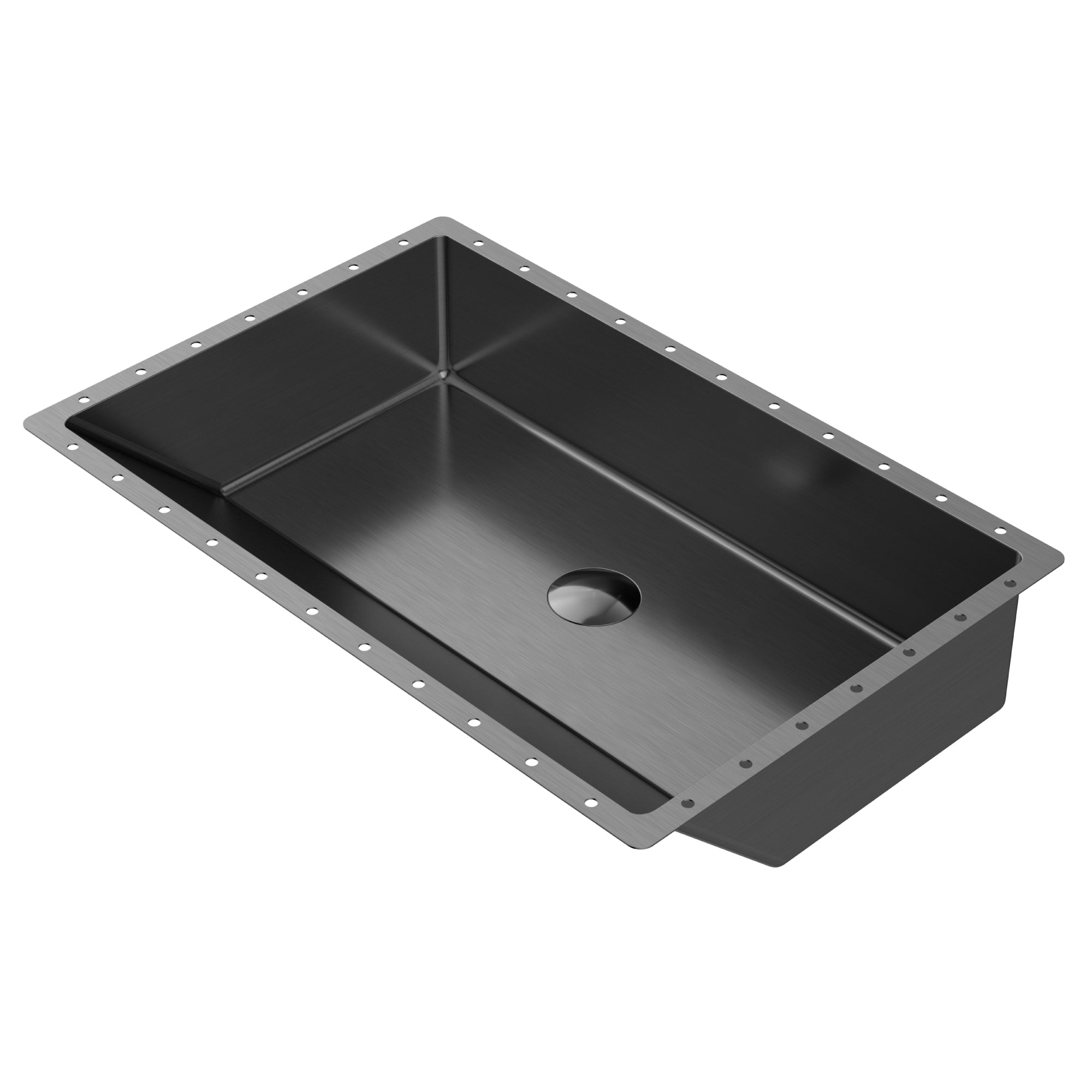 Alternate Image for Karran Cinox 15.75" x 23.625" Rectangular Undermount Stainless Steel Bathroom Sink, Gunmetal Grey, 16 Gauge, CCU400GG