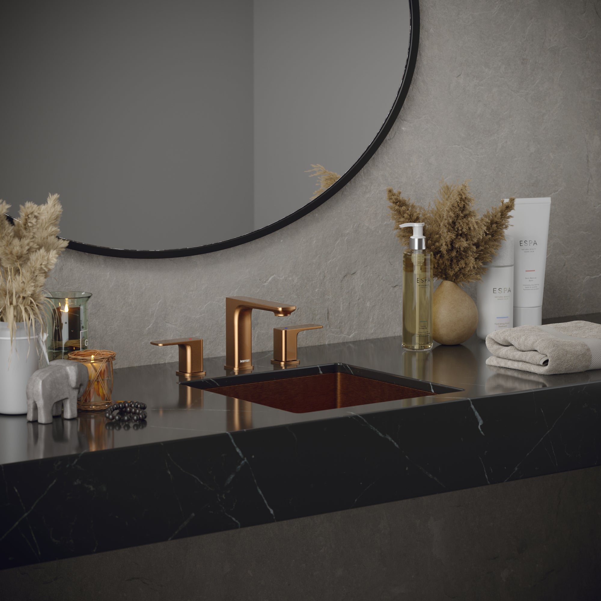 Alternate Image for Karran Cinox 15.75" x 15.75" Square Undermount Stainless Steel Bathroom Sink, Brushed Copper, 16 Gauge, CCU500BC