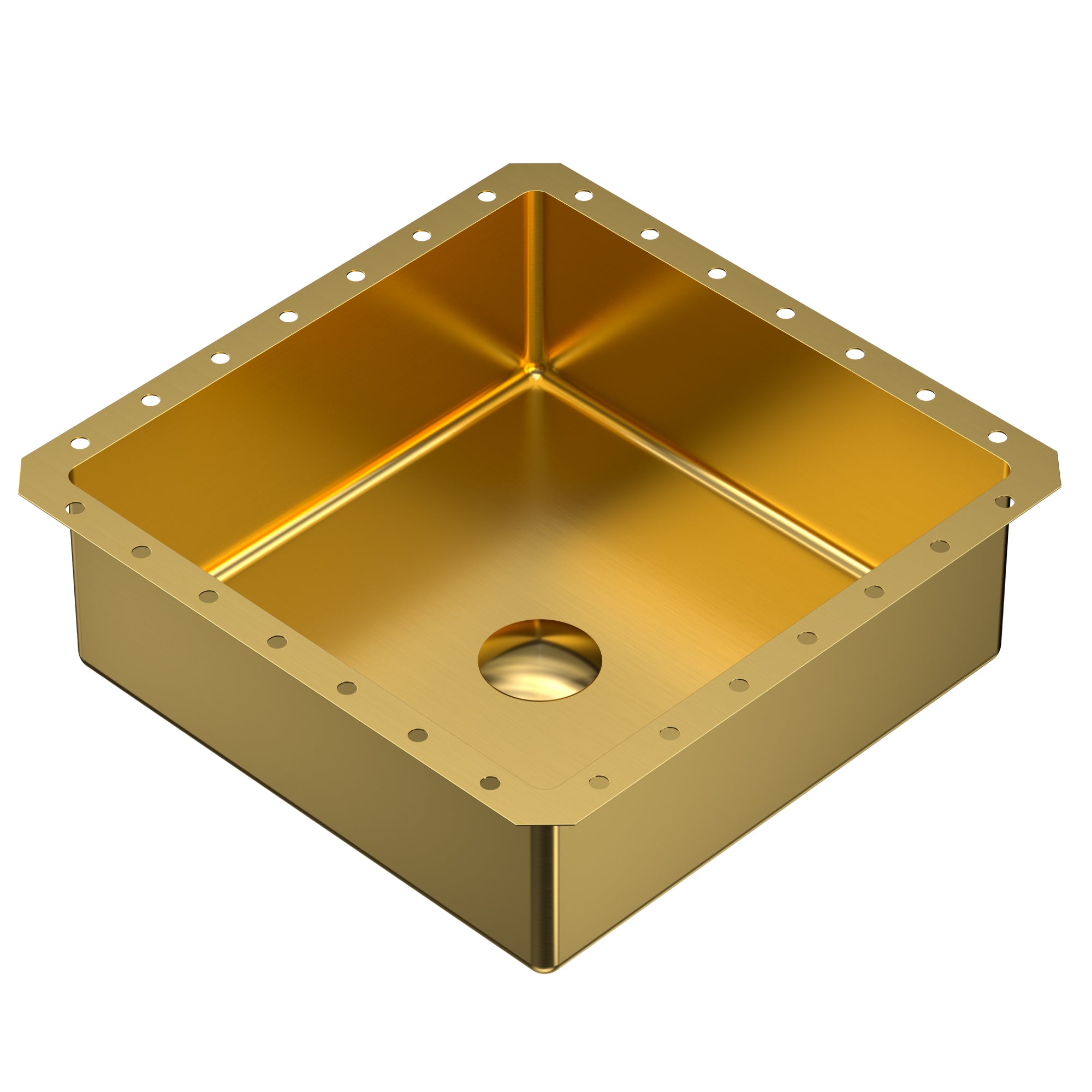 Alternate Image for Karran Cinox 15.75" x 15.75" Square Undermount Stainless Steel Bathroom Sink, Gold, 16 Gauge, CCU500G