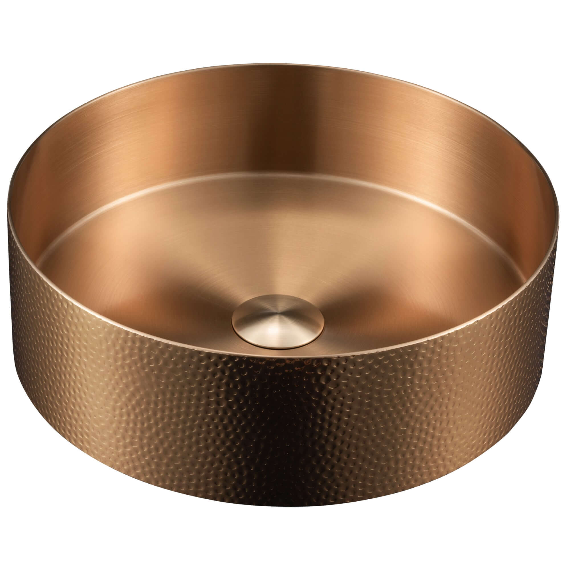 Alternate Image for Karran Cinox 15" x 15" Round Vessel Stainless Steel Bathroom Sink, Brushed Copper, 16 Gauge, CCV100BC