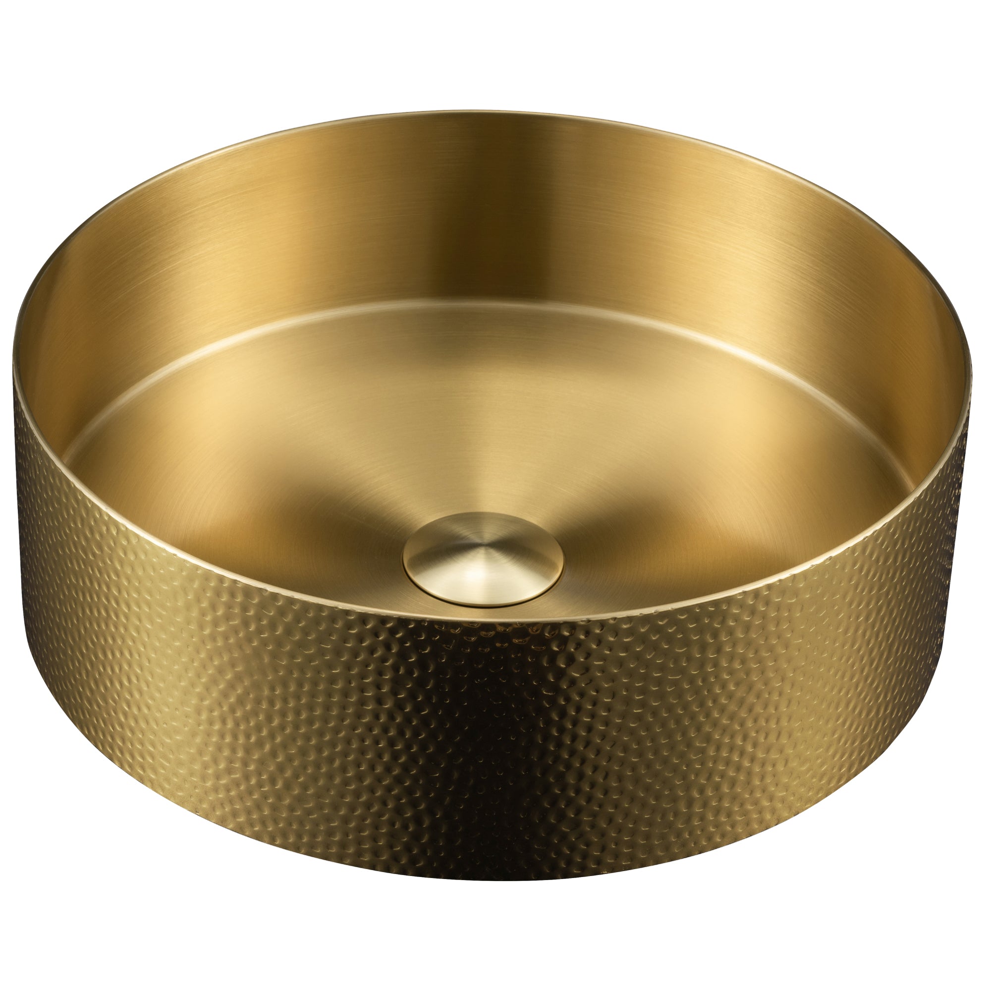 Karran Cinox 15" x 15" Round Vessel Stainless Steel Bathroom Sink, Gold, 16 Gauge, CCV100G