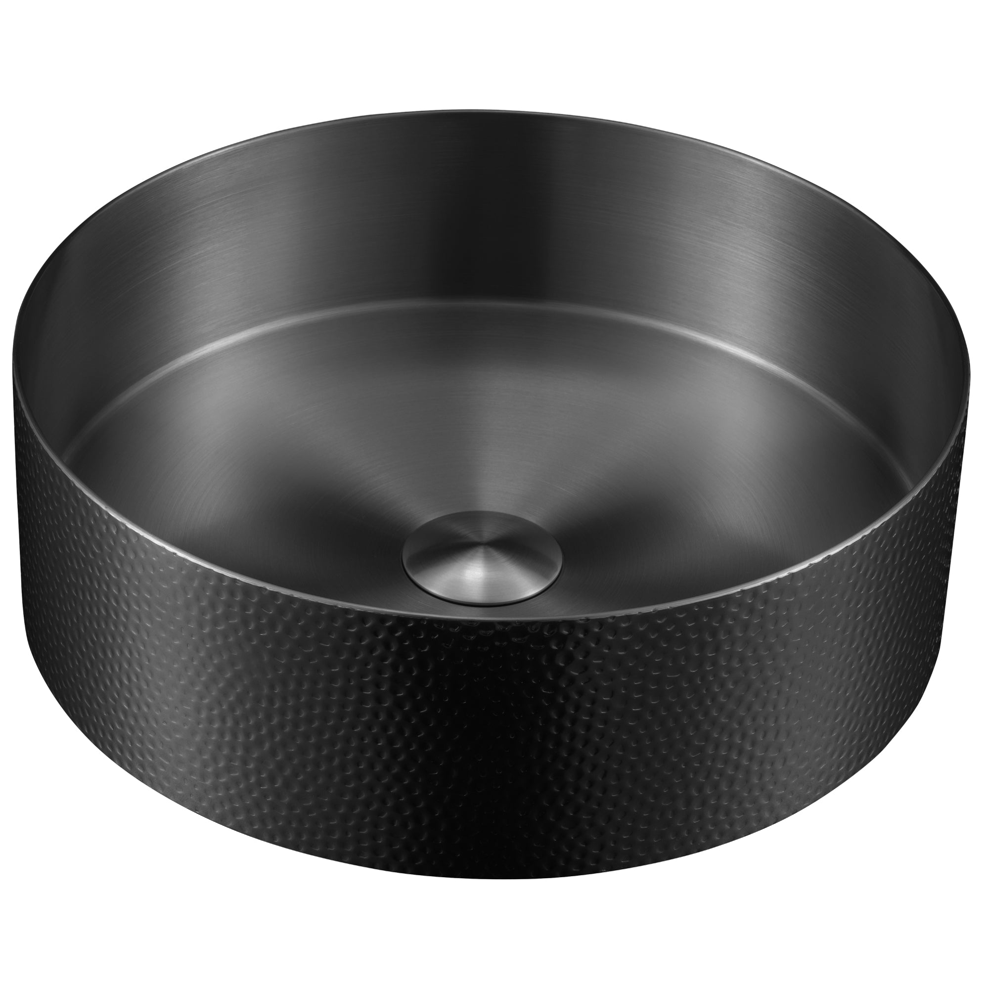 Karran Cinox 15" x 15" Round Vessel Stainless Steel Bathroom Sink, Gunmetal Grey, 16 Gauge, CCV100GG