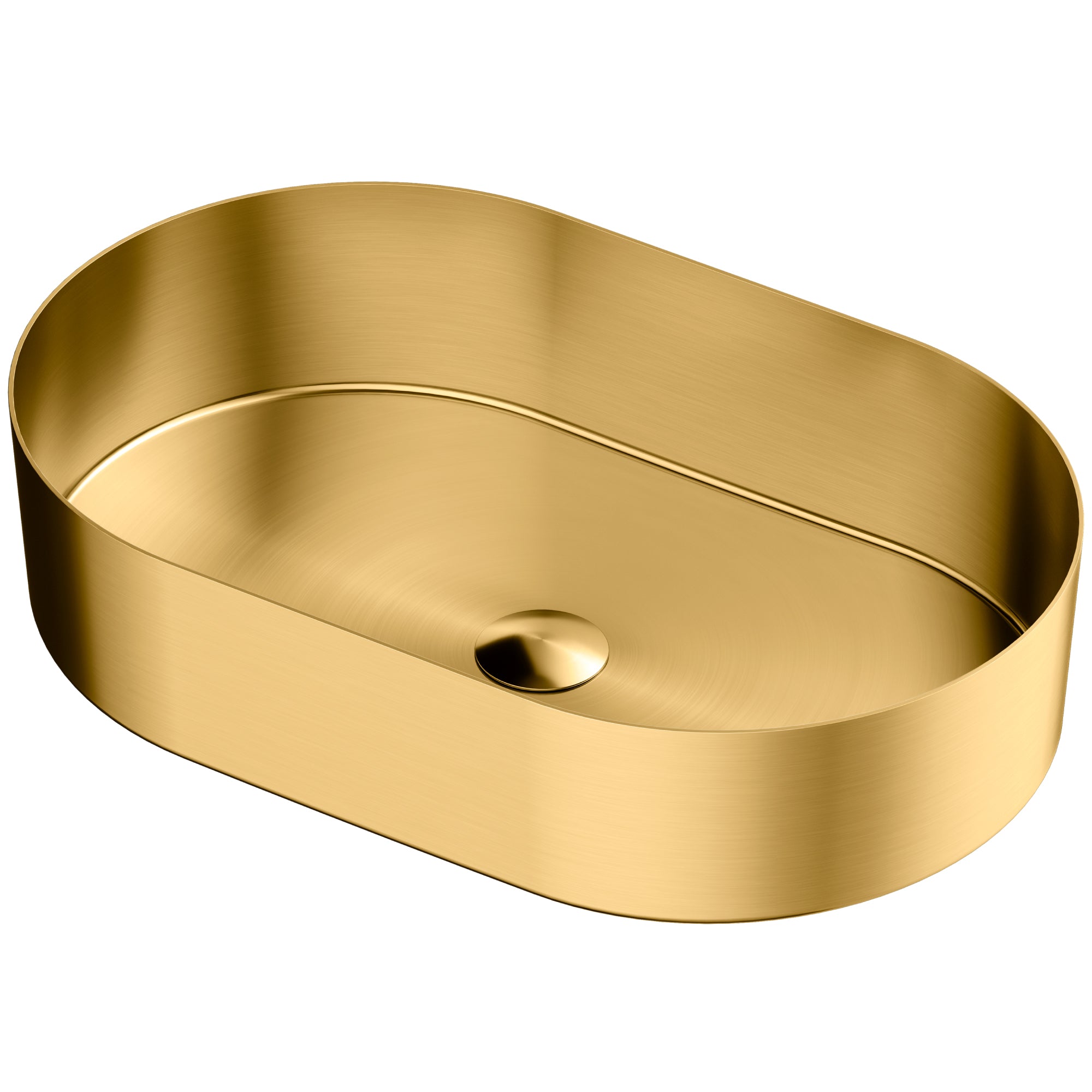 Alternate Image for Karran Cinox 13.75" x 21.625" Oval Vessel Stainless Steel Bathroom Sink, Gold, 16 Gauge, CCV400G