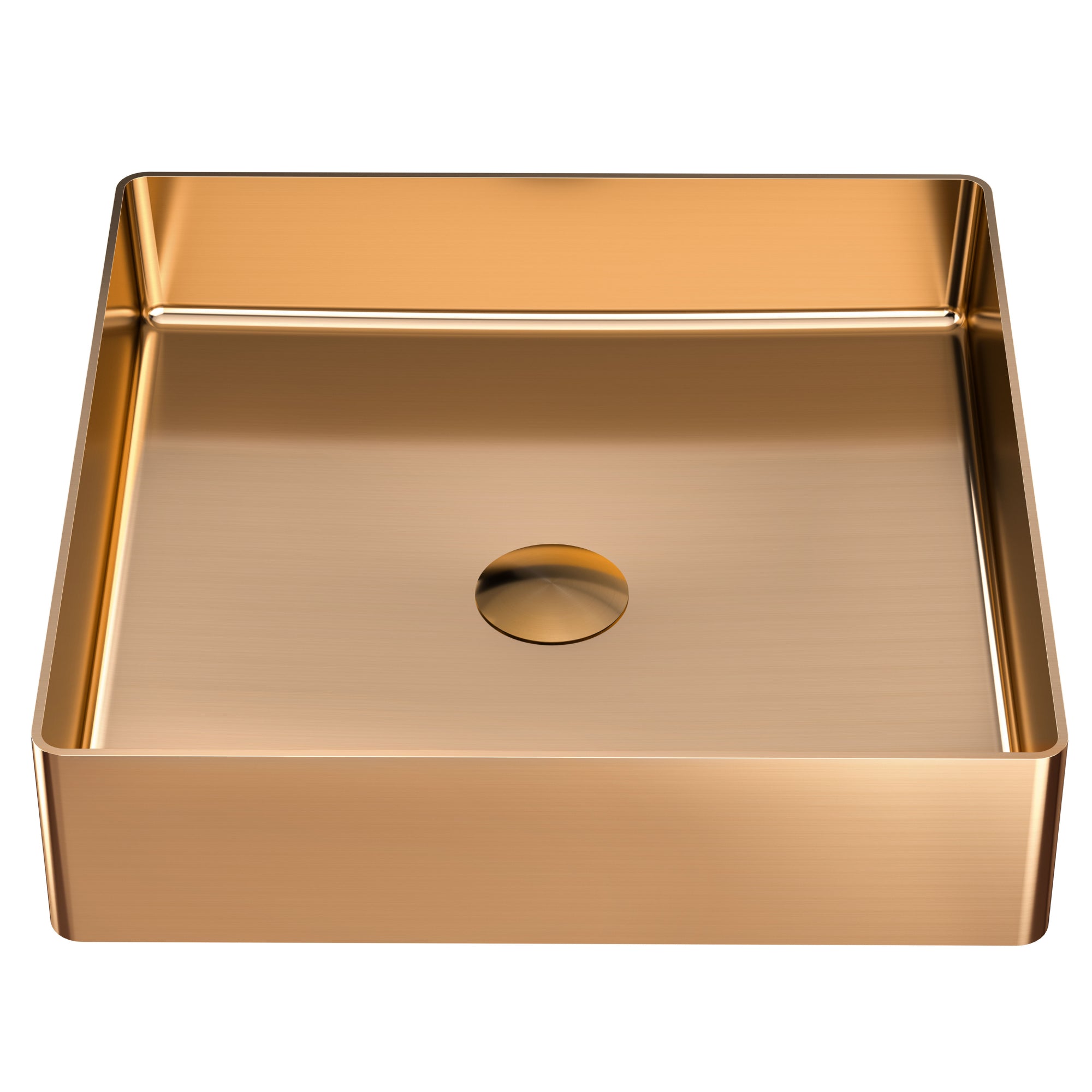 Alternate Image for Karran Cinox 15.75" x 15.75" Square Vessel Stainless Steel Bathroom Sink, Brushed Copper, 16 Gauge, CCV500BC