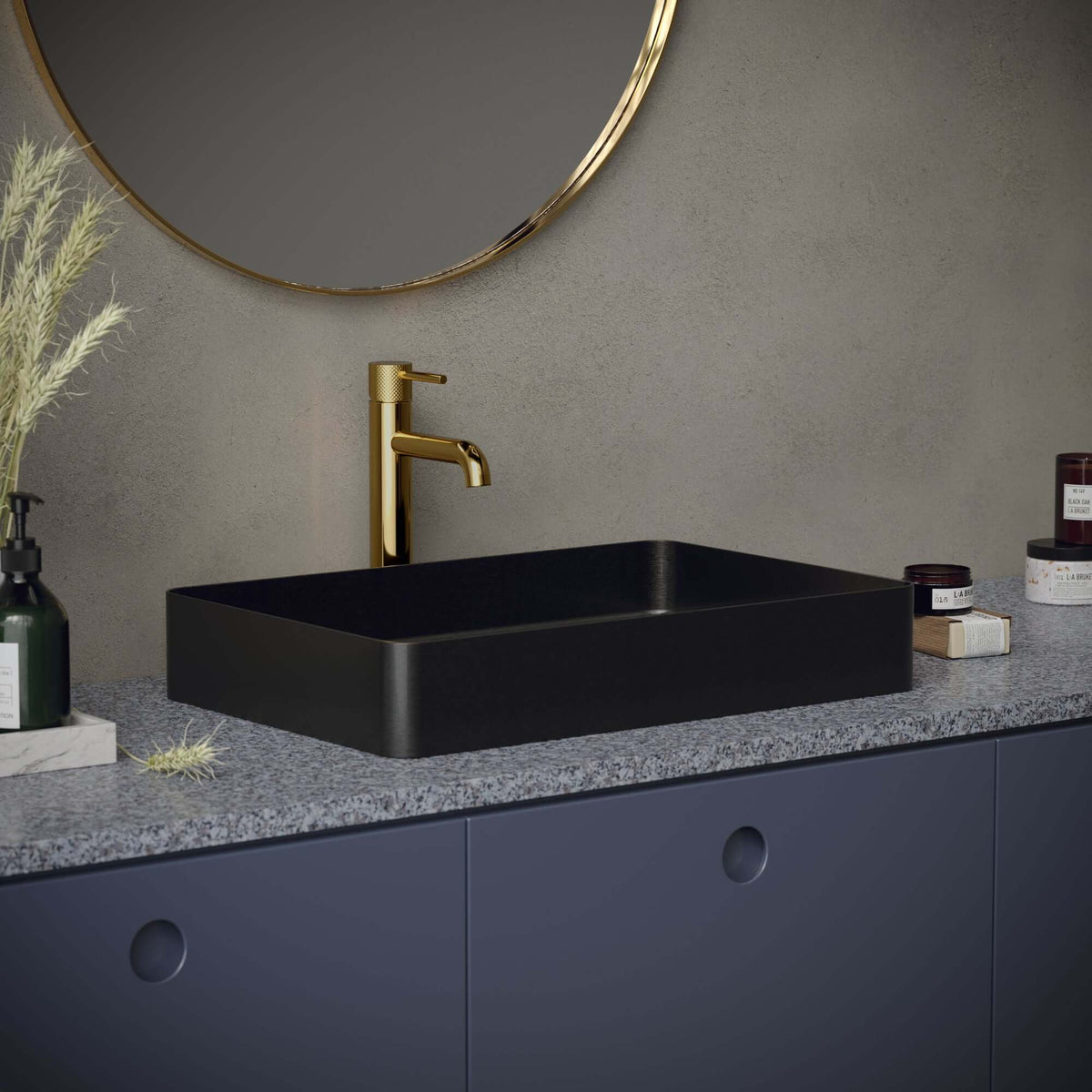 Alternate Image for Karran Cinox 15.75" x 23.625" Rectangular Vessel Stainless Steel Bathroom Sink, Gunmetal Grey, 16 Gauge, CCV600GG