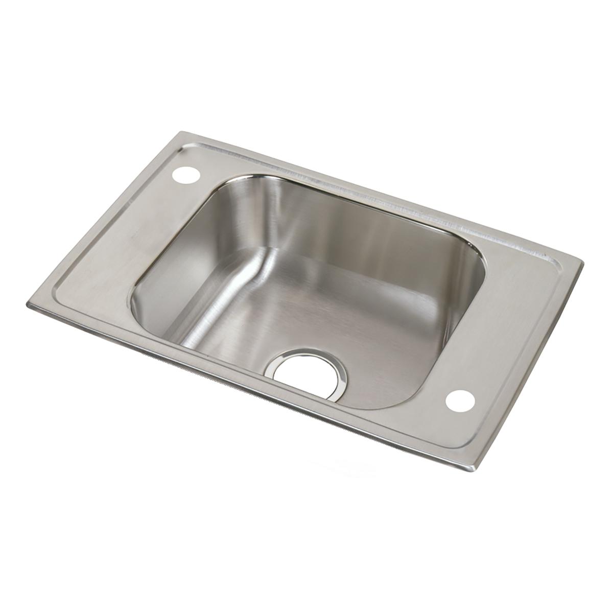 Elkay Celebrity 25" Drop In/Topmount Stainless Steel Classroom Sink, Brushed Satin, 2 Faucet Holes, CDKR25172
