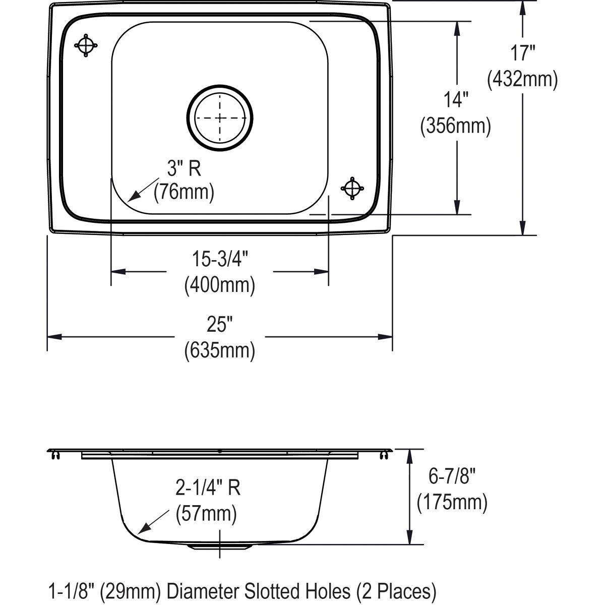Elkay Celebrity 25" Drop In/Topmount Stainless Steel Classroom Sink Kit with Faucet, Brushed Satin, 2 Faucet Holes, CDKR2517C