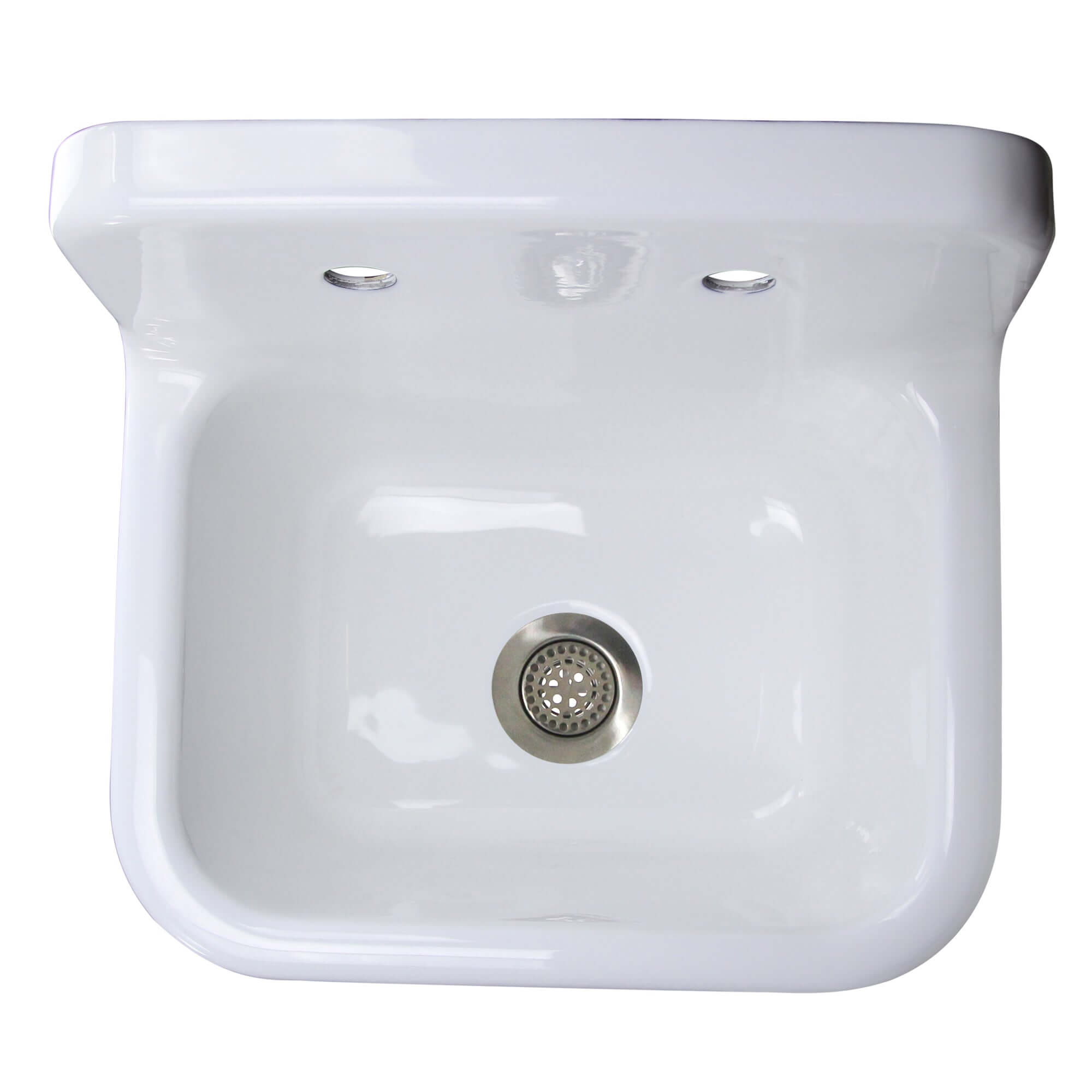 Alternate Image for Nantucket Sinks Anchor 22" Wallmount Cast Iron Utility Sink with Accessories, White/Black, CI-2218-FBSET