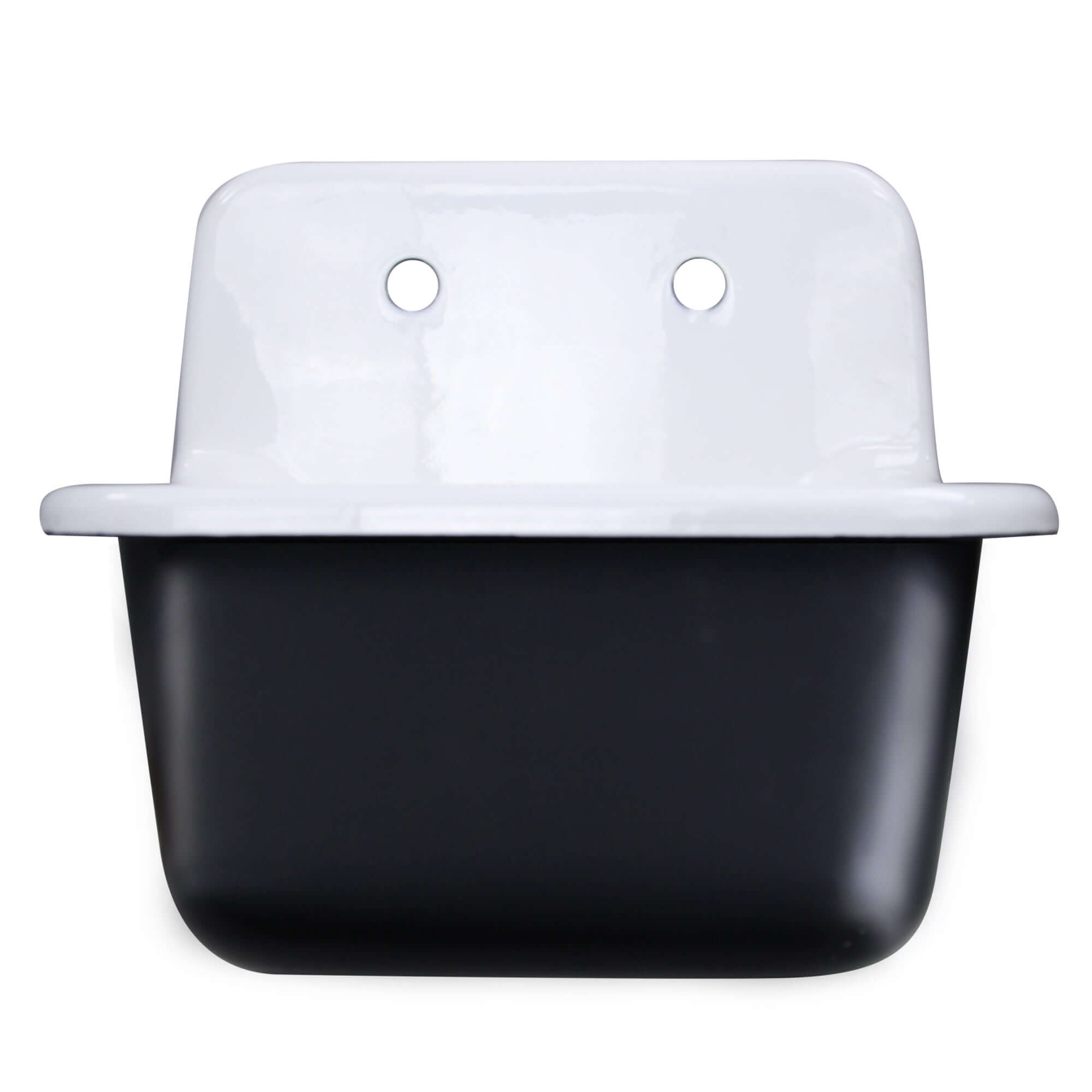 Alternate Image for Nantucket Sinks Anchor 22" Wallmount Cast Iron Utility Sink with Accessories, White/Black, CI-2218-FBSET