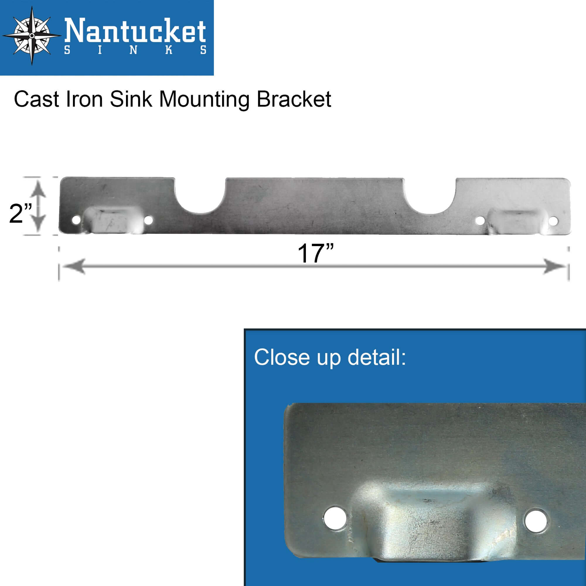 Alternate Image for Nantucket Sinks Anchor 22" Wallmount Cast Iron Utility Sink with Accessories, White/Black, CI-2218-FBSET