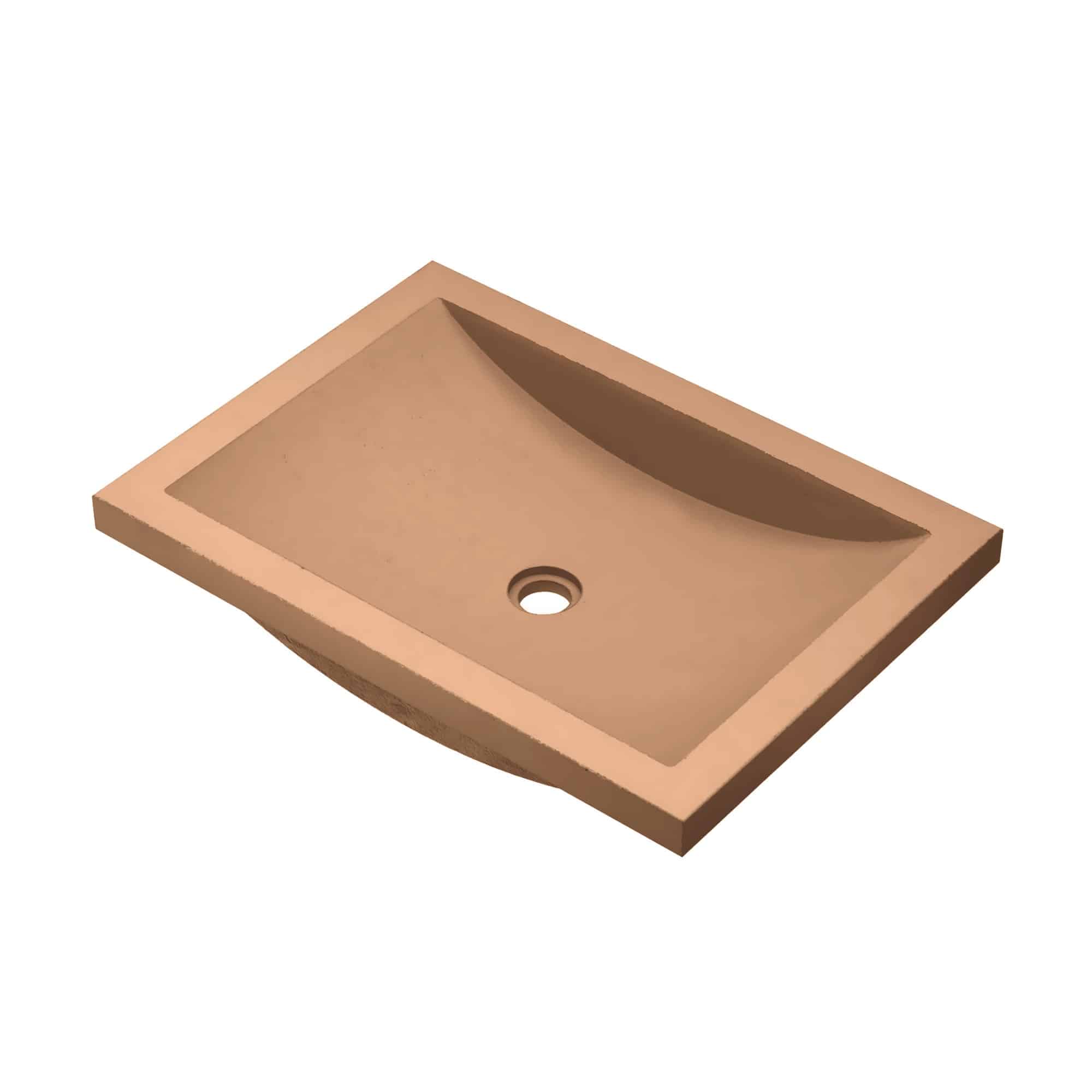 Native Trails Cabrillo 20.75" x 14.75" Rectangle Undermount NativeStone Concrete ADA Bathroom Sink, Terracotta, NSL2014-T Product Image
