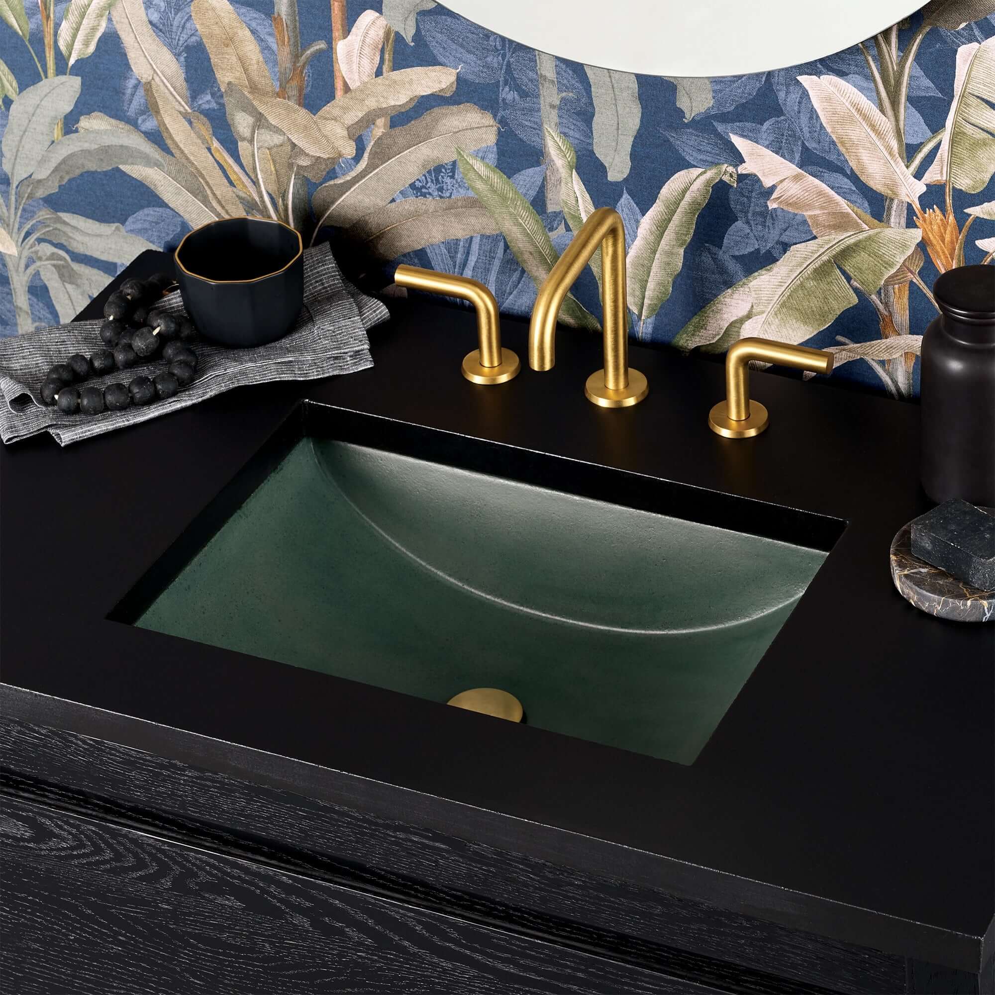 Native Trails Cabrillo 20.75" x 14.75" Rectangle Undermount NativeStone Concrete ADA Bathroom Sink, Forest, NSL2014-F