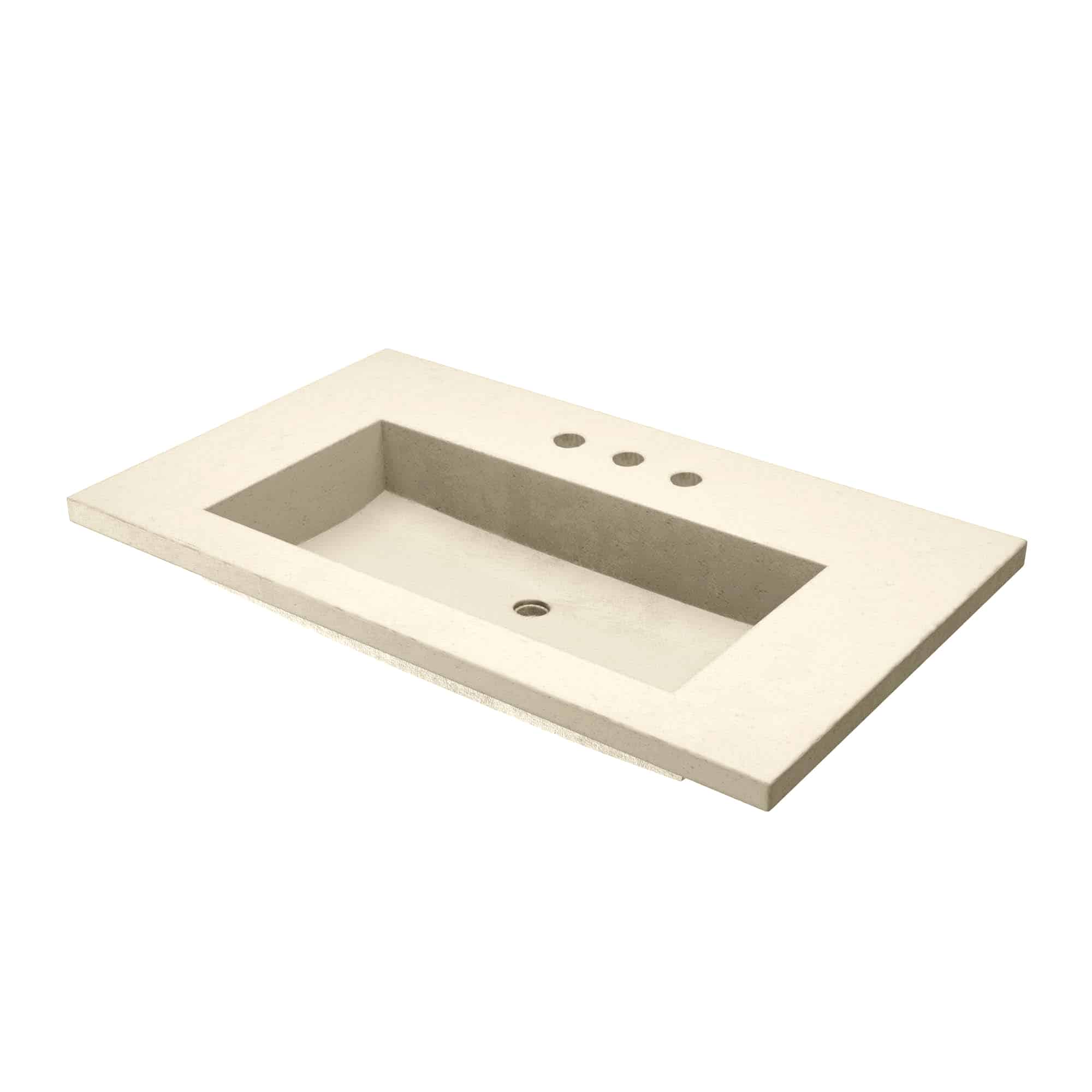 Native Trails 36" Capistrano ADA NativeStone Vanity Top and Trough Sink in Sand, 3 Faucet Holes, NSVT36-D