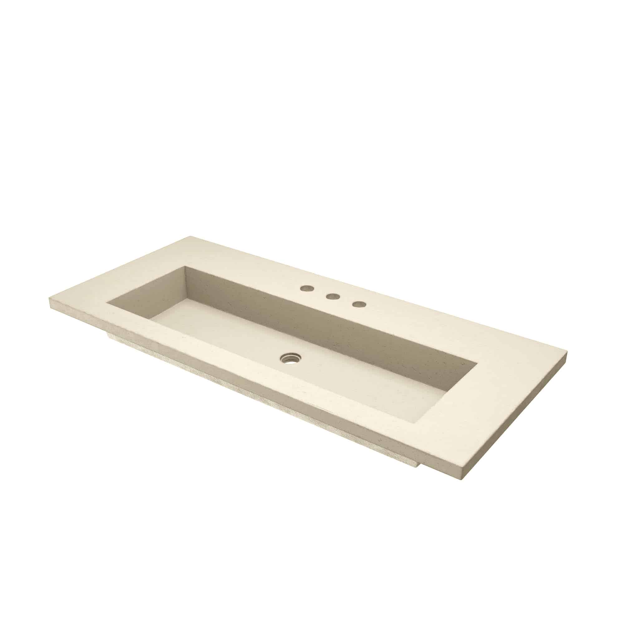 Native Trails 48" Capistrano ADA NativeStone Vanity Top and Trough Sink in Sand, 3 Faucet Holes, NSVT48-D