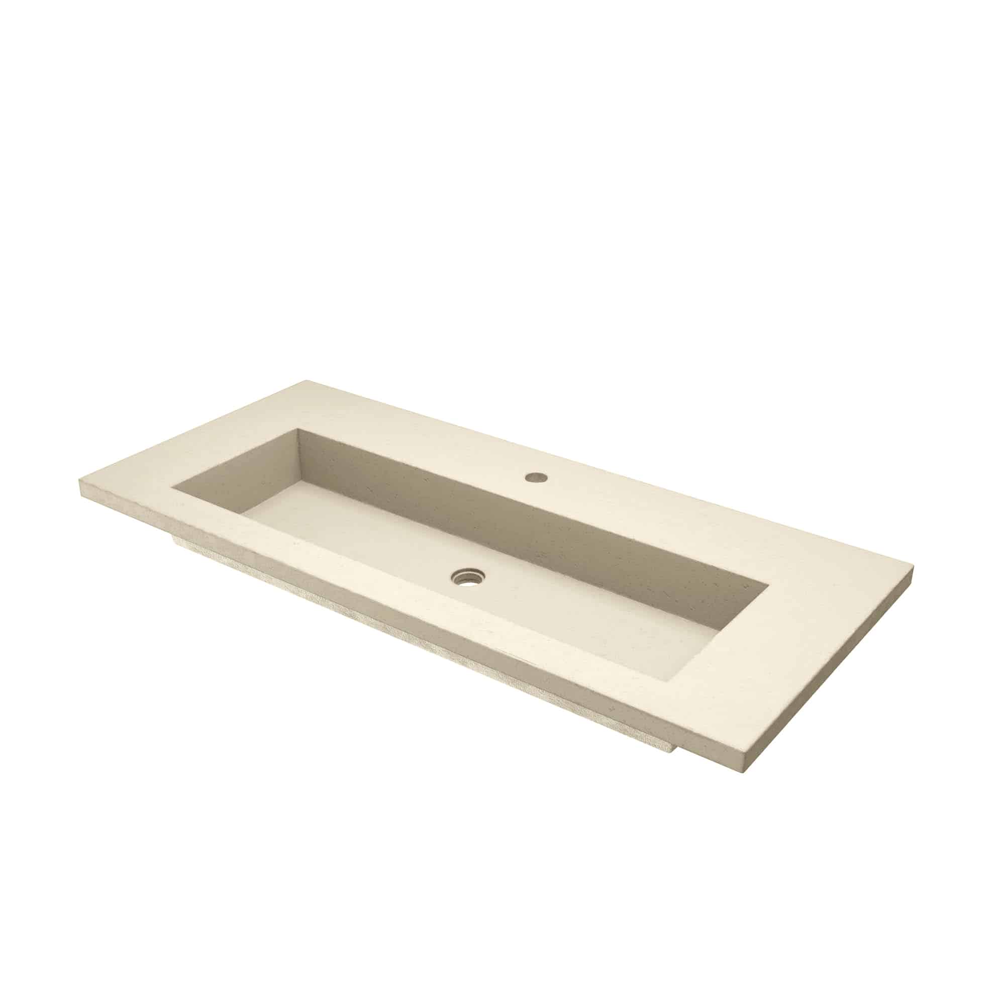 Native Trails 48" Capistrano ADA NativeStone Vanity Top and Trough Sink in Sand, 1 Faucet Hole, NSVT48-D1