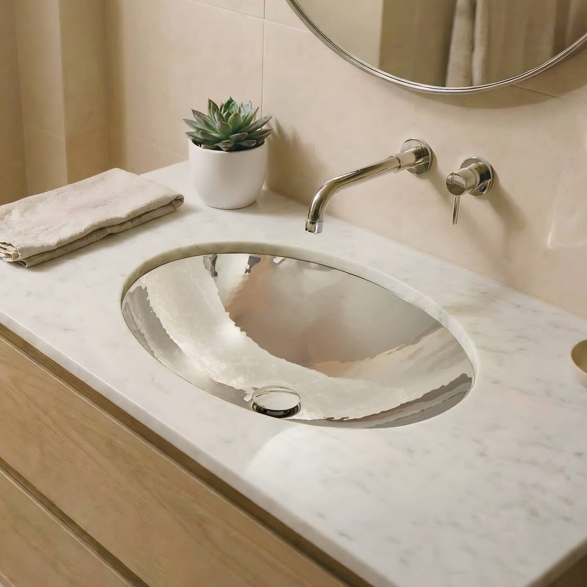 Native Trails Classic 19" Oval Undermount Nickel Bathroom Sink, Polished Nickel, CPS868-F