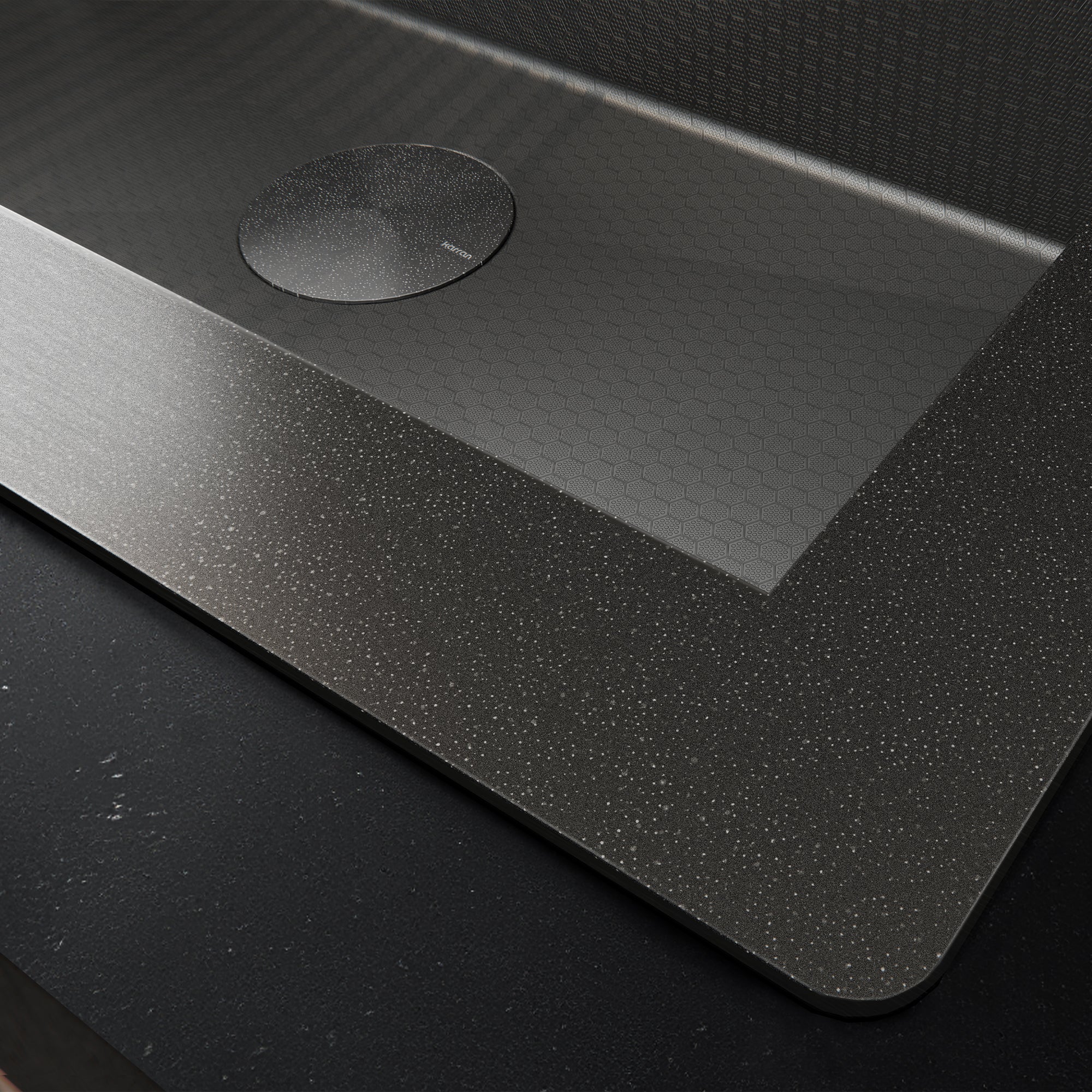 Alternate Image for Karran Matrix 25" Drop In/Topmount Stainless Steel Workstation Kitchen Sink with Accessories, Gunmetal Grey, 16 Gauge, HST2522SBGG