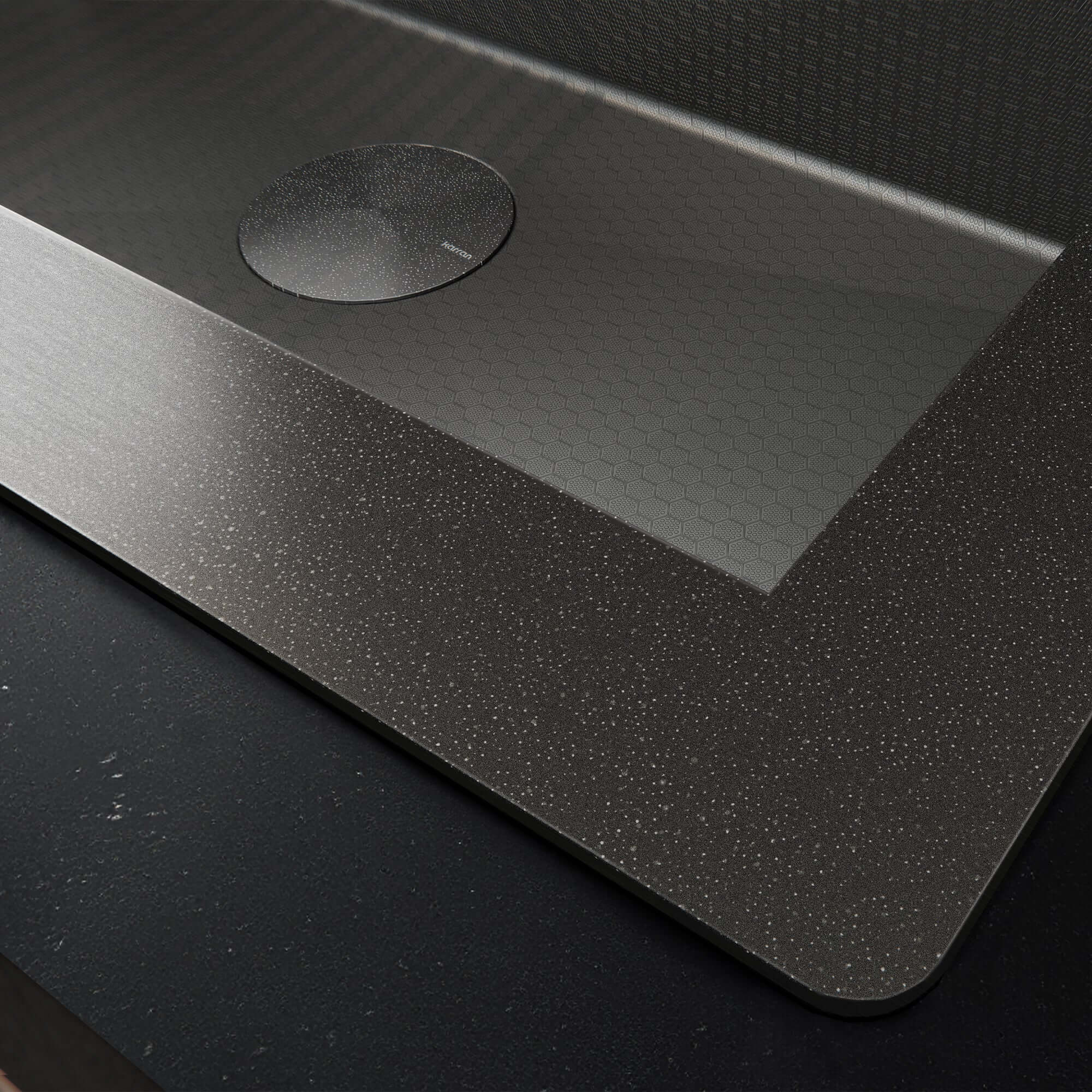 Alternate Image for Karran Matrix 33" Drop In/Topmount Stainless Steel Workstation Kitchen Sink with Accessories, Gunmetal Grey, 16 Gauge, HST3322SBGG