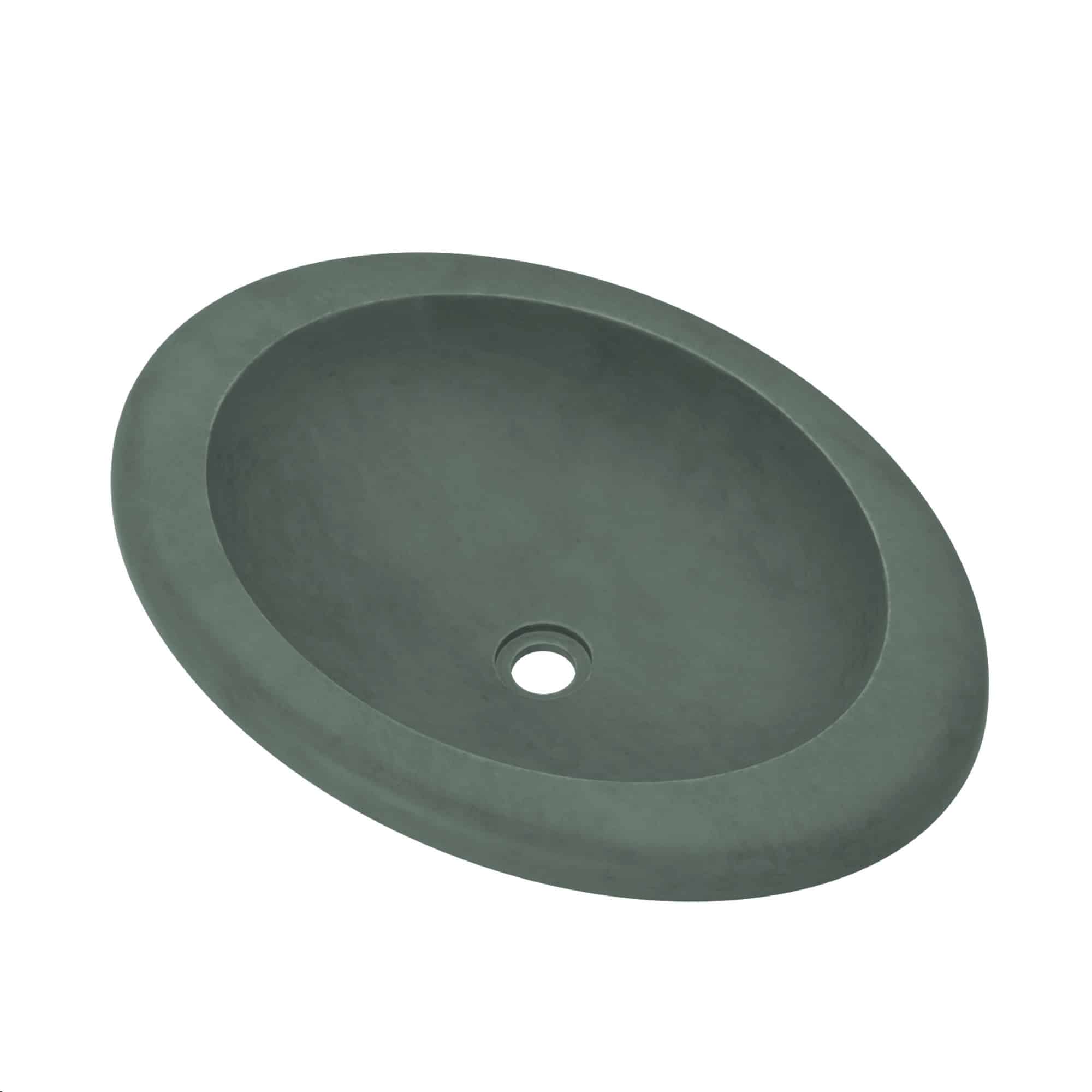 Native Trails Cuyama 21" x 15" Oval Drop In NativeStone Concrete ADA Bathroom Sink, Forest, NSL2115-F